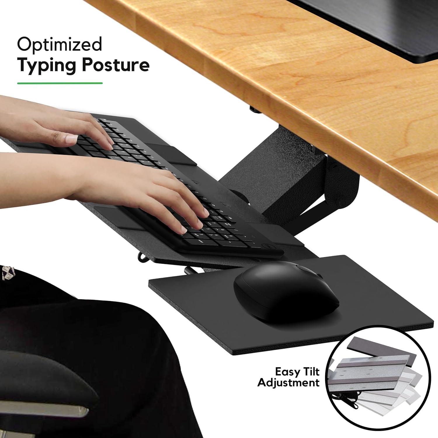 Bandeja de Teclado Ergonómica Uncaged KT1 Ajustable 360°