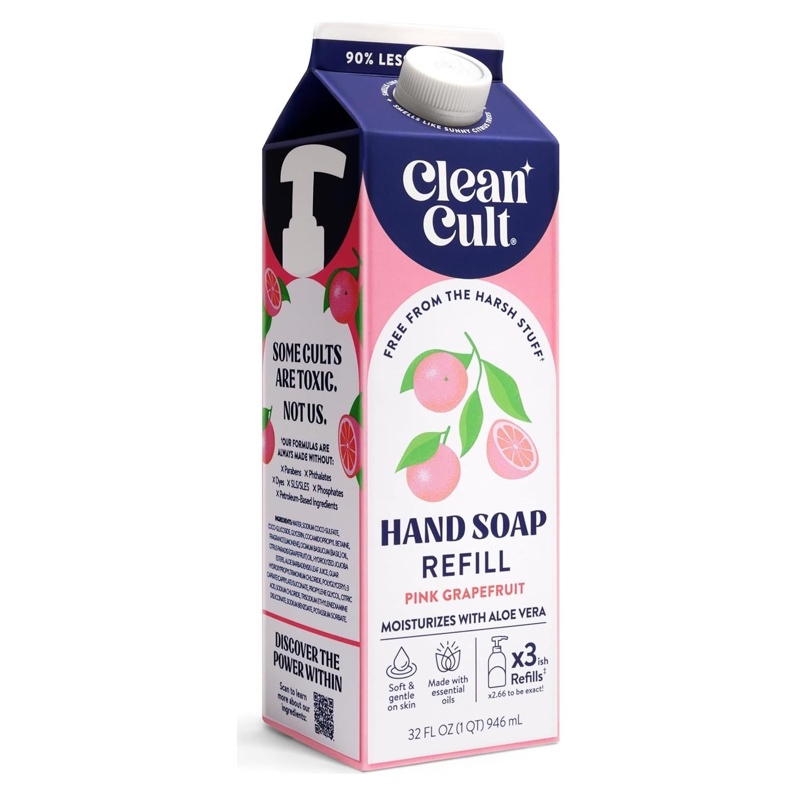 Recarga Jabón Líquido para Manos Cleancult 0.95L Pomelo Ecológico