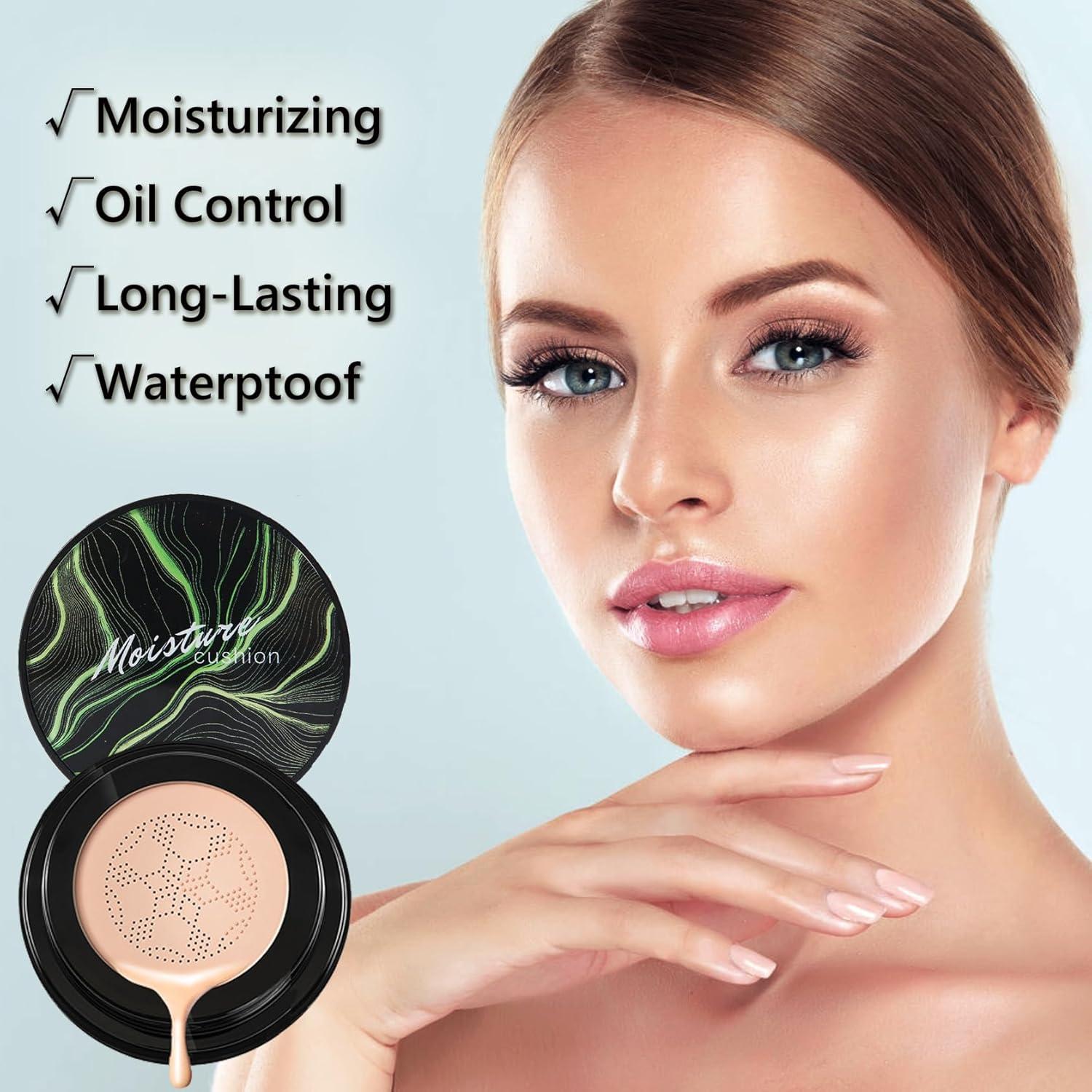 Crema CC Hidratante QIUFSSE 2PCS con Esponja Hongo Natural