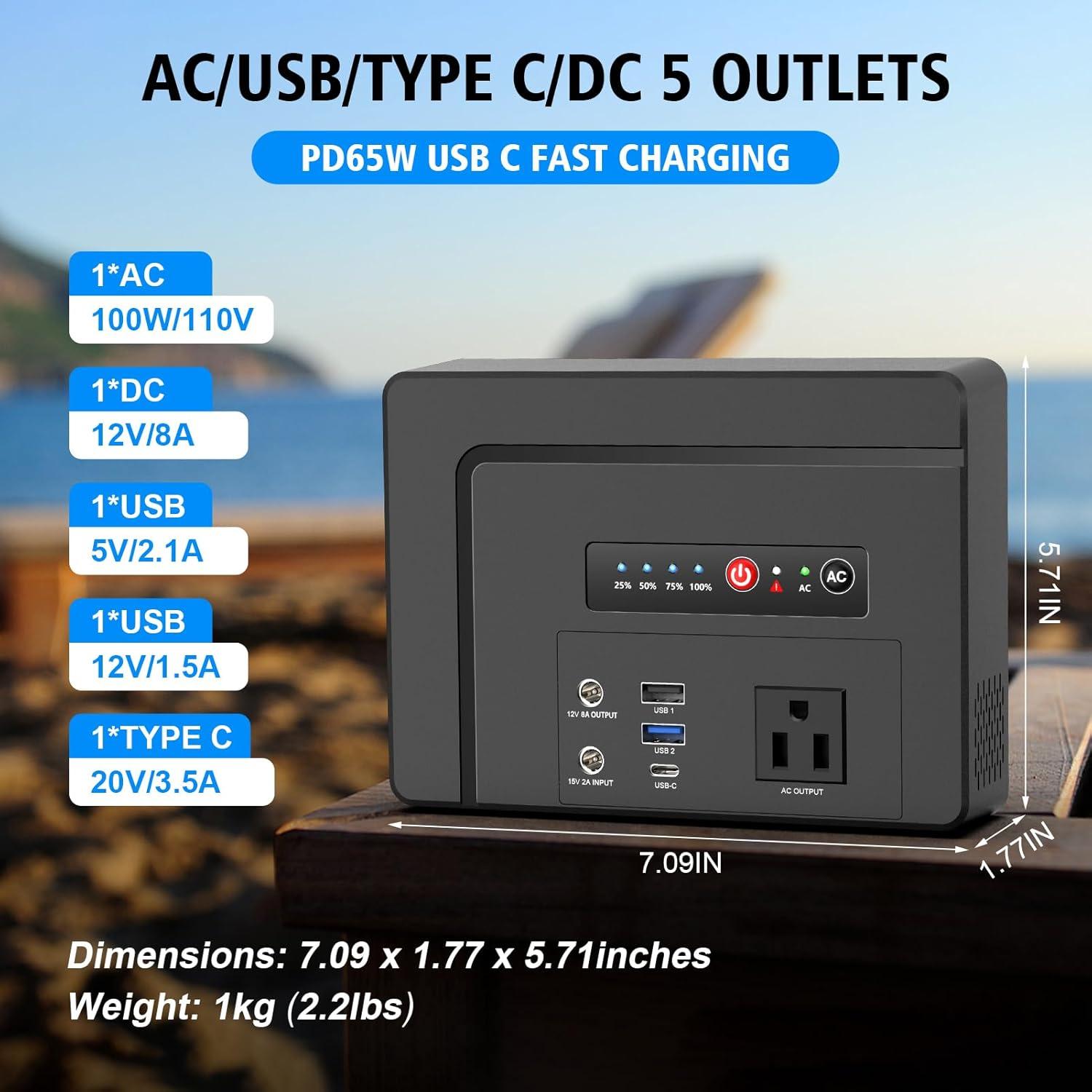 Banco de Energía Portátil Powkey 100W 26400mAh Carga Rápida