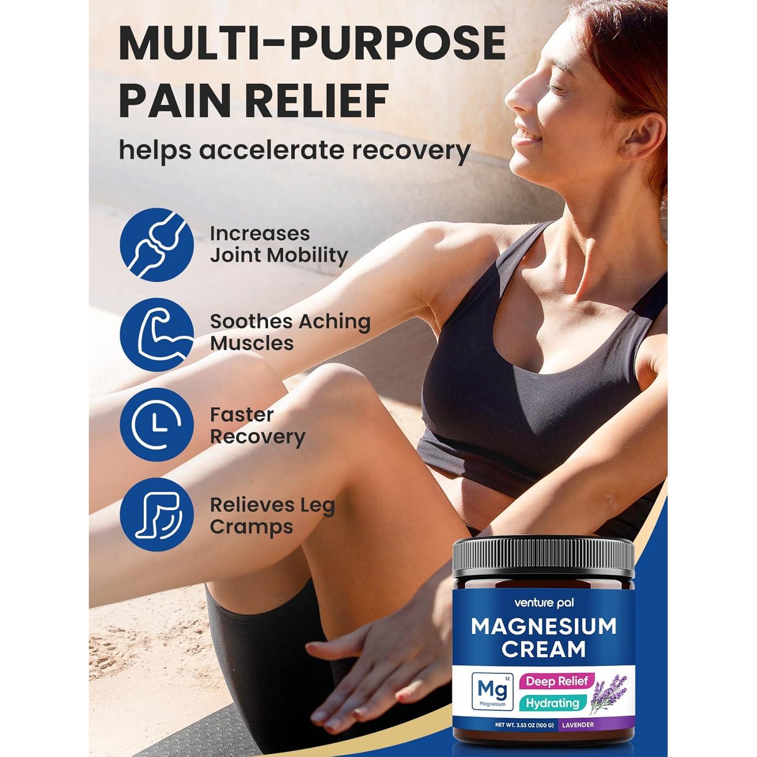 Crema Tópica de Magnesio Venture Pal 118 ml - Relajación Muscular