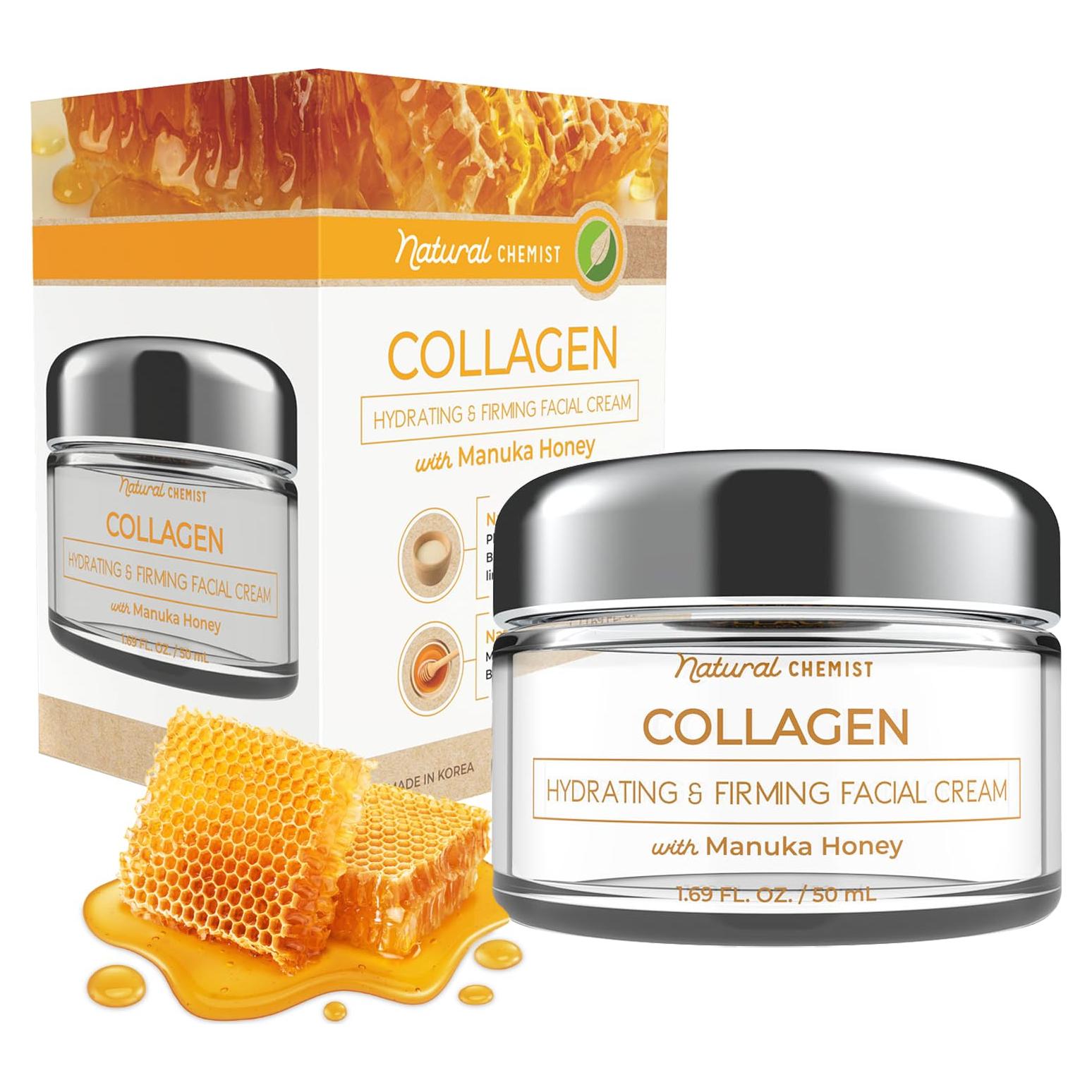 Crema Hidratante Facial Klar & Co 50ml Colágeno Miel Manuka