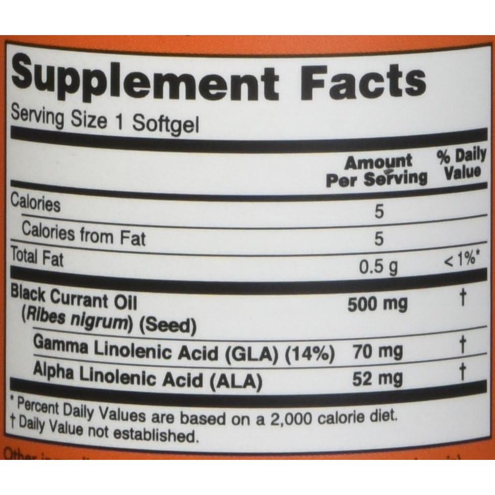 Aceite de Grosella Negra Now Foods 500mg - 100 Gelatinas Blandas
