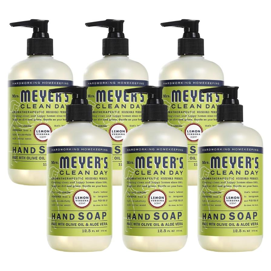 Jabón de Manos Líquido Mrs. Meyer's Verbena de Limón 6x375ml