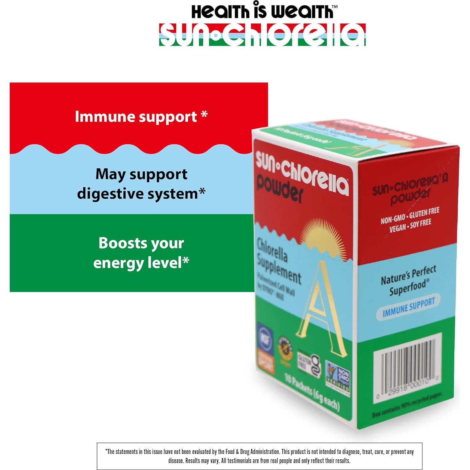 Suplemento de Algas Verdes en Polvo Sun Chlorella 100g