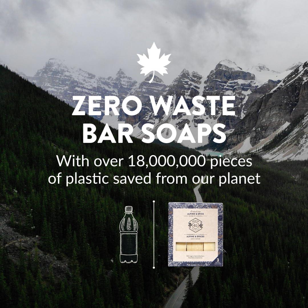 Jabón Natural en Barra Crate 61 - Alpino y Especias - 3 Unidades