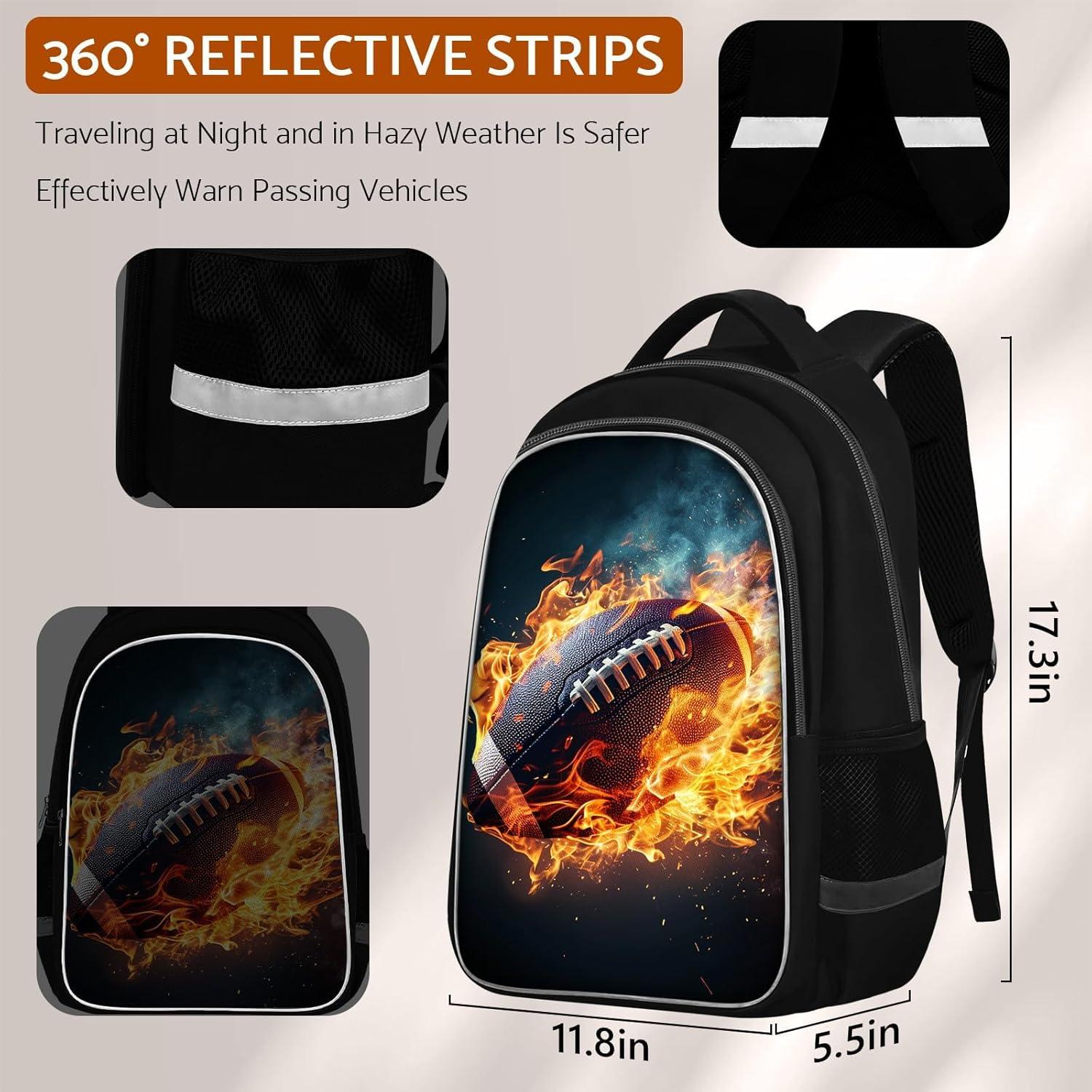 Mochila Escolar Niños Fútbol Americano 43.9x30x14 cm