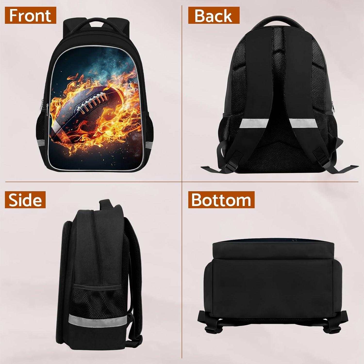 Mochila Escolar Niños Fútbol Americano 43.9x30x14 cm