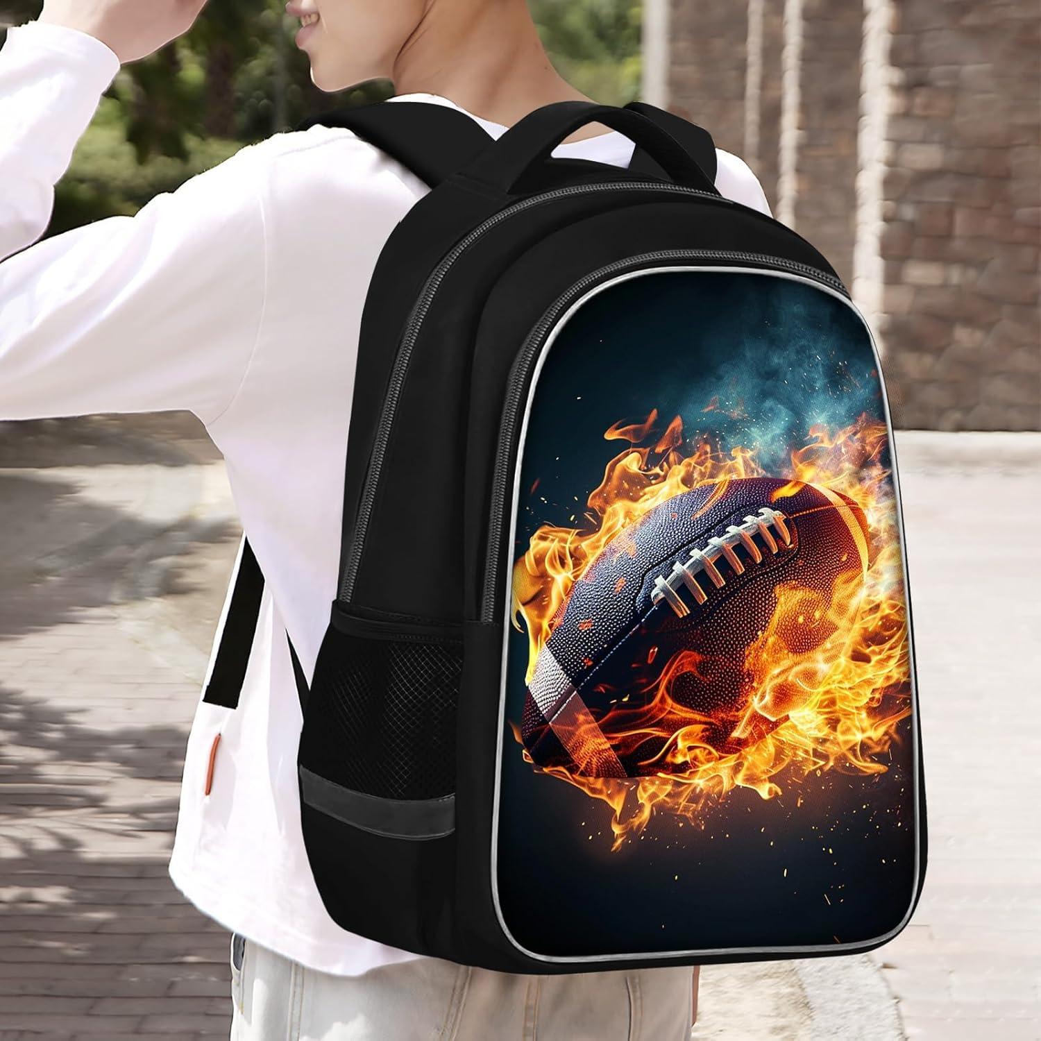 Mochila Escolar Niños Fútbol Americano 43.9x30x14 cm