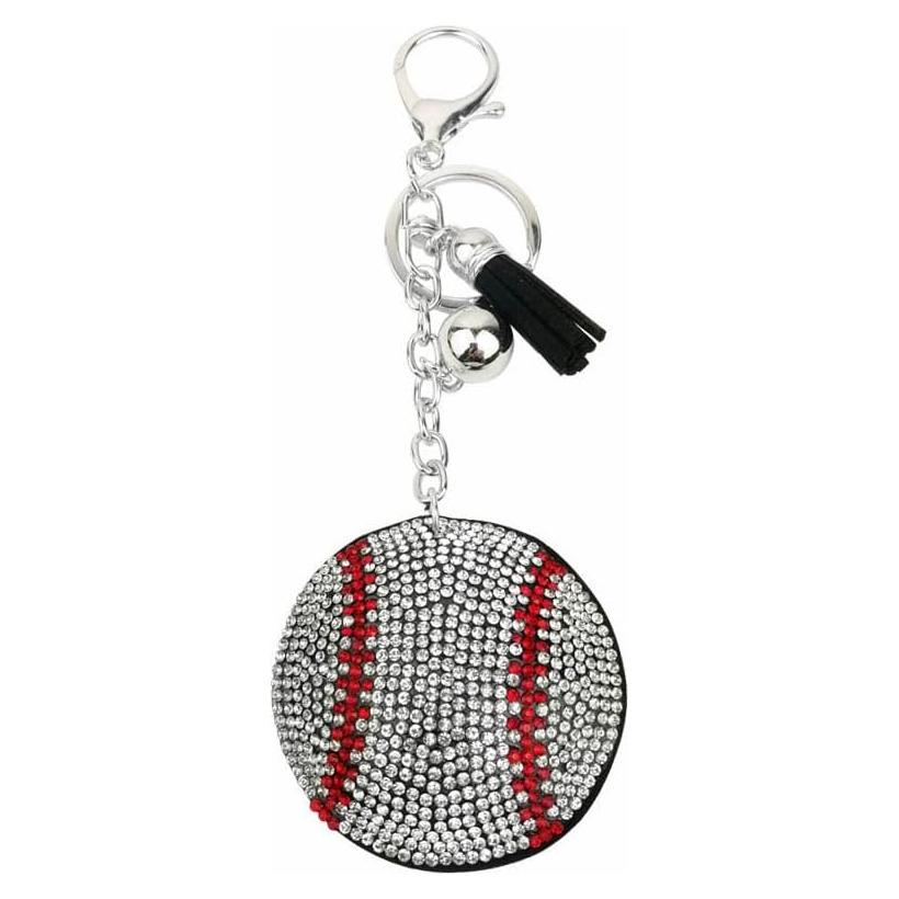 Llavero Deportivo Brillante WJR con Rhinestones para Fútbol y Béisbol
