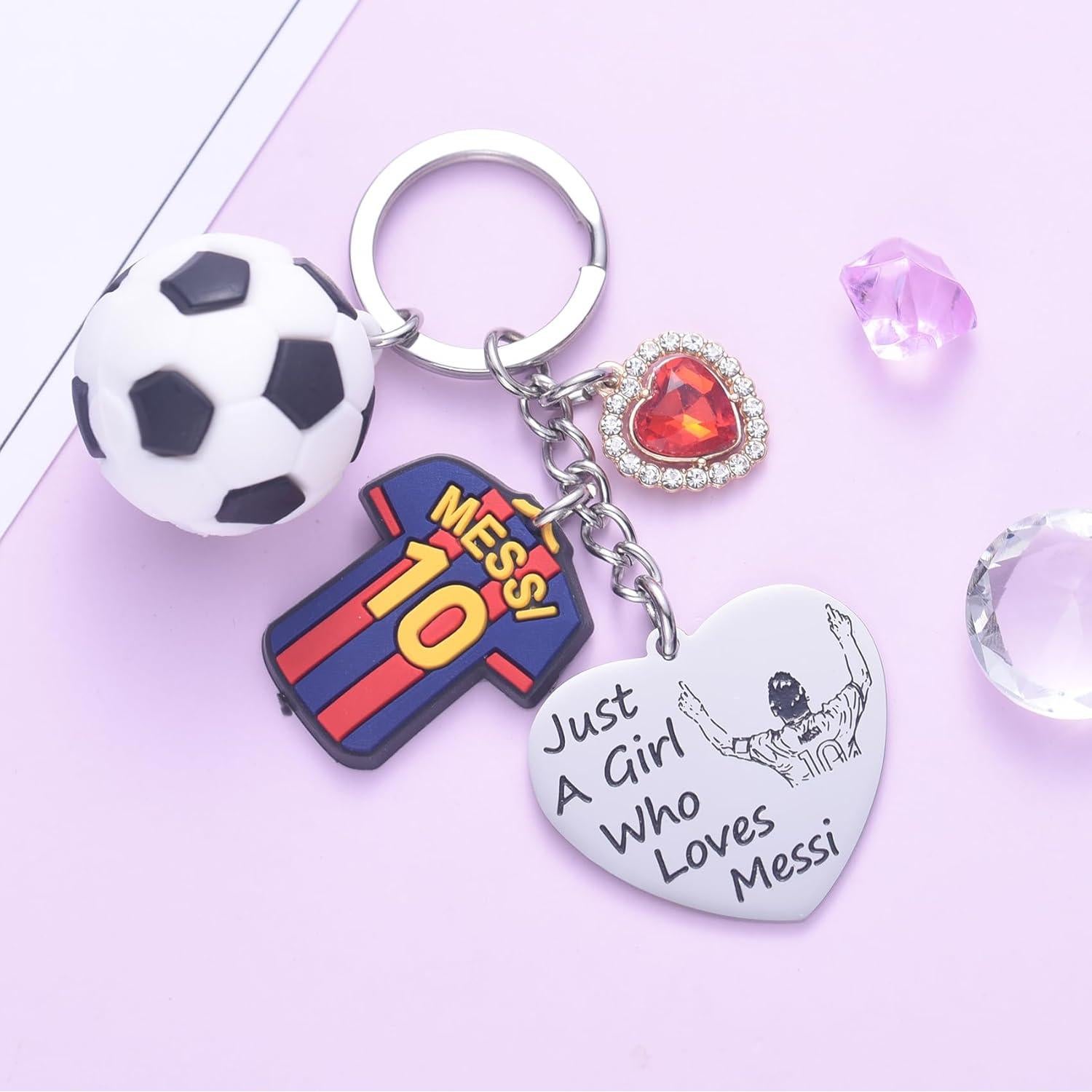 Llaveros de Fútbol Messi para Mujeres y Chicas Adolescentes