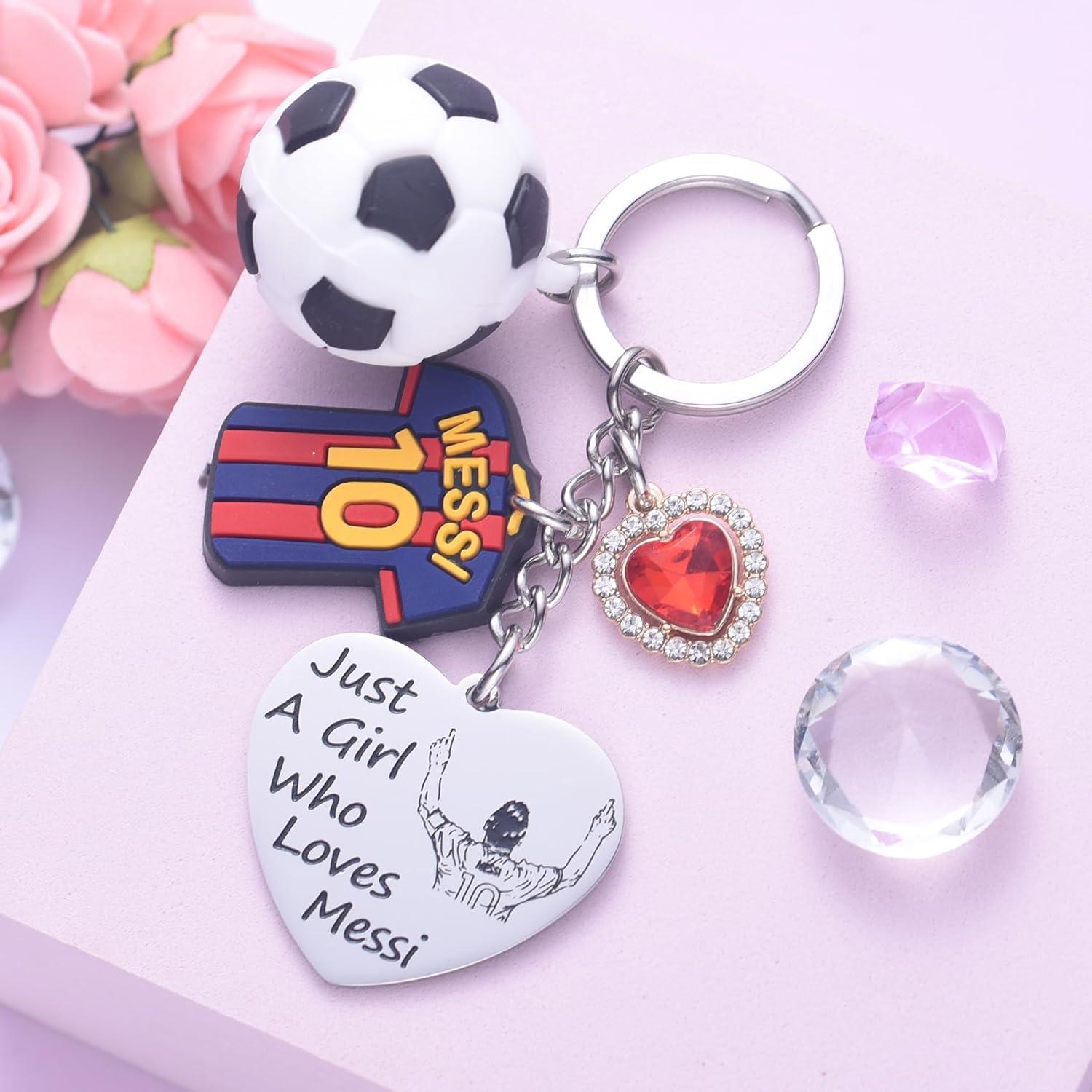 Llaveros de Fútbol Messi para Mujeres y Chicas Adolescentes