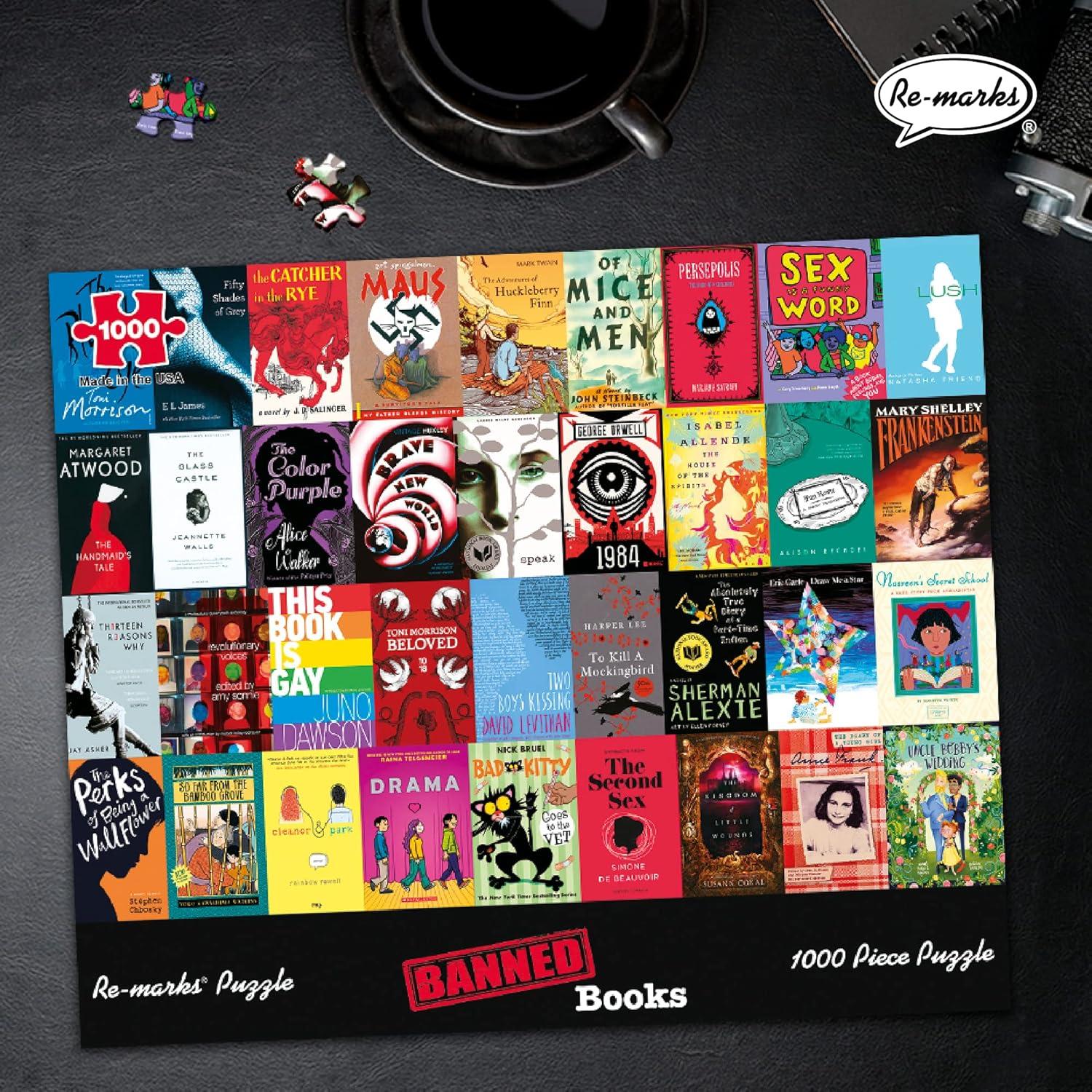 Rompecabezas Re-marks 1000 Piezas Libros Prohibidos 67.95x48.90cm