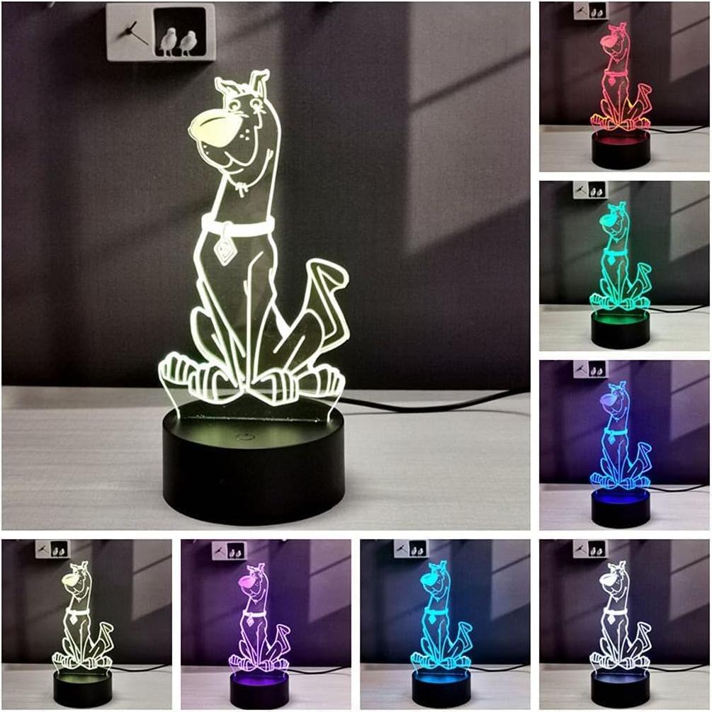Lámpara Nocturna 3D Perro Cartoon Olwekqx Control APP 7 Colores