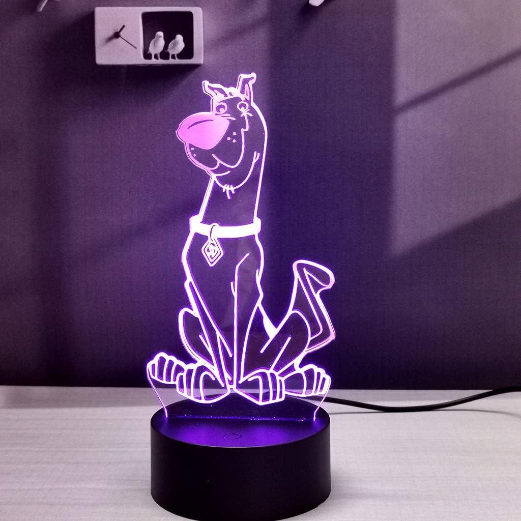 Lámpara Nocturna 3D Perro Cartoon Olwekqx Control APP 7 Colores