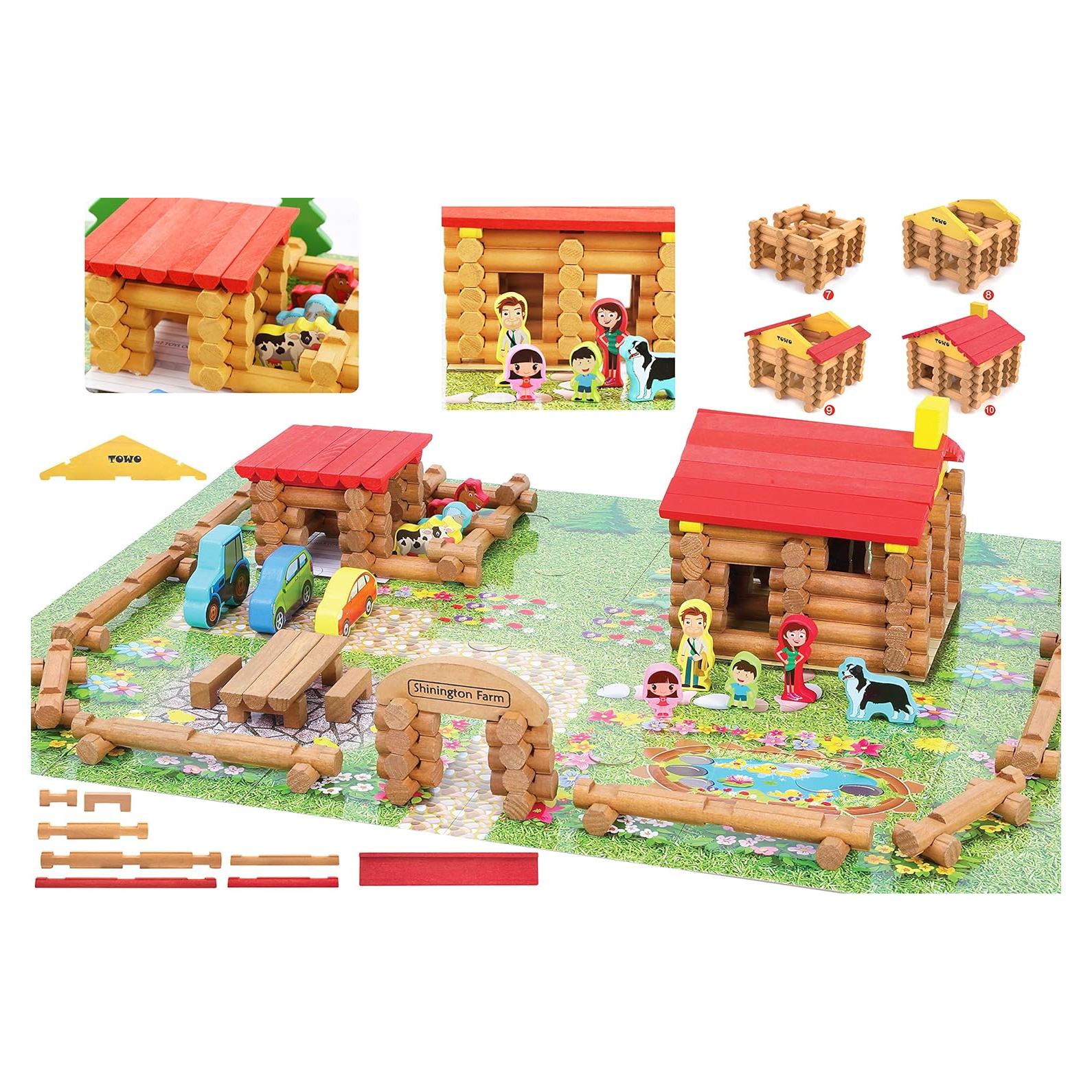 Set de Construcción de Granja de Madera Toys of Wood 207 Piezas