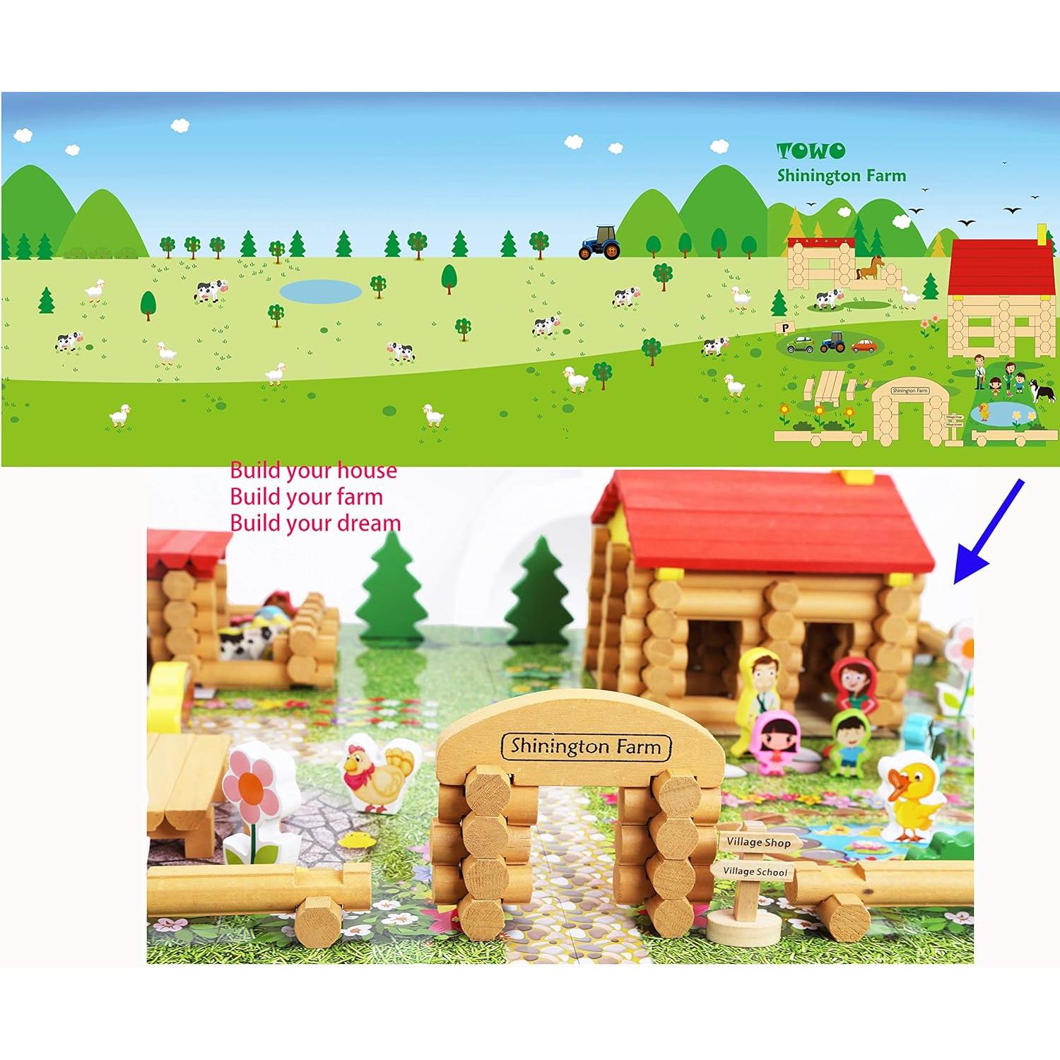 Set de Construcción de Granja de Madera Toys of Wood 207 Piezas