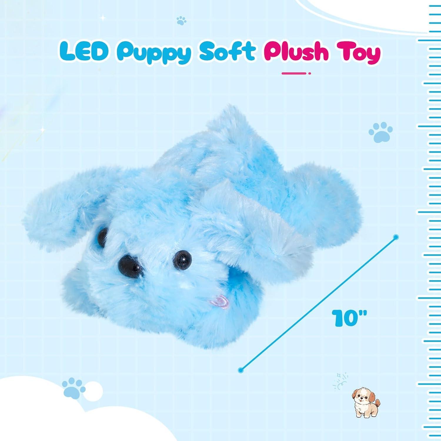 Perro de Peluche LED WEWILL 25.4 cm Azul Luz Nocturna