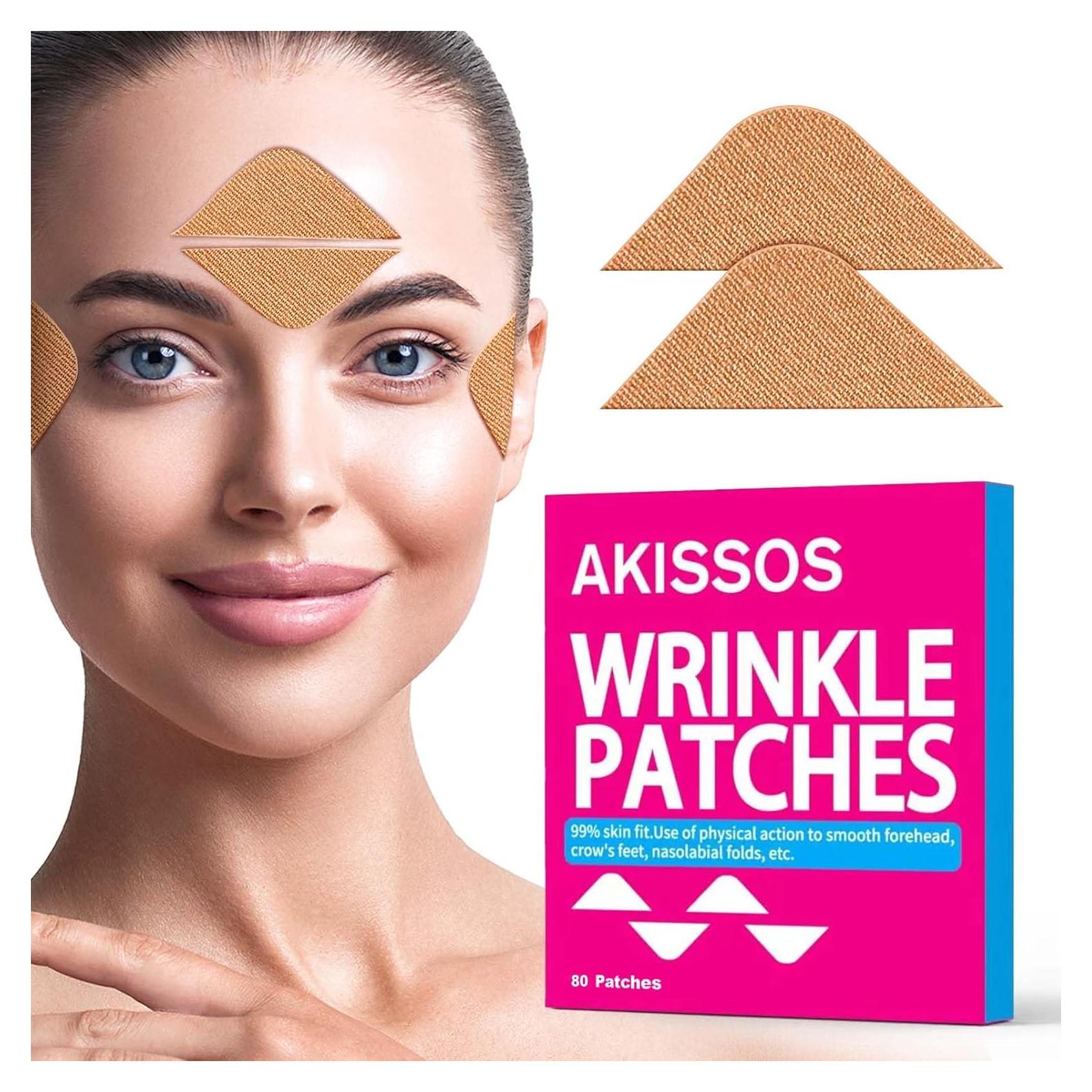 Parches Antiarrugas Akissos 80 PCS Cinta Facial Hipoalergénica