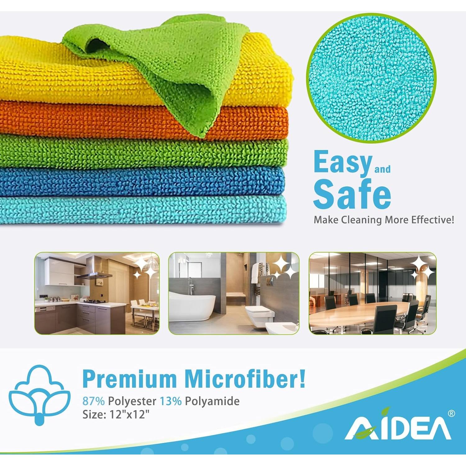 Paño de Microfibra AIDEA 8PK 30x30cm Sin Pelusa