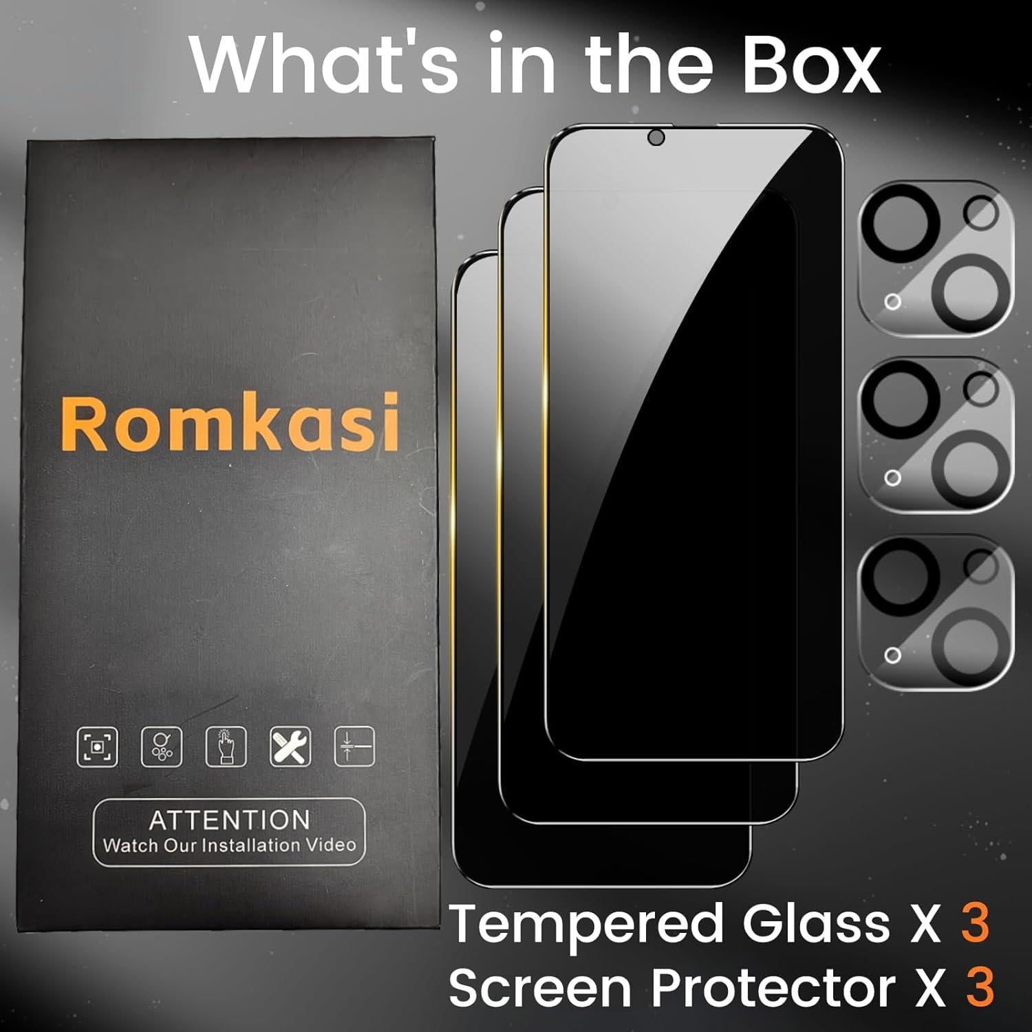 Pack 3 Protectores de Pantalla Privados y Lente iPhone 11