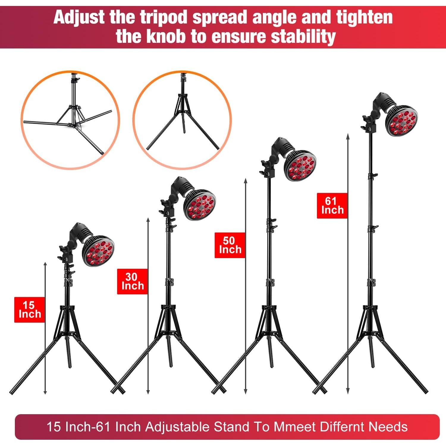 Lámpara de Terapia de Luz Roja Aumtrly 36W con Soporte Ajustable