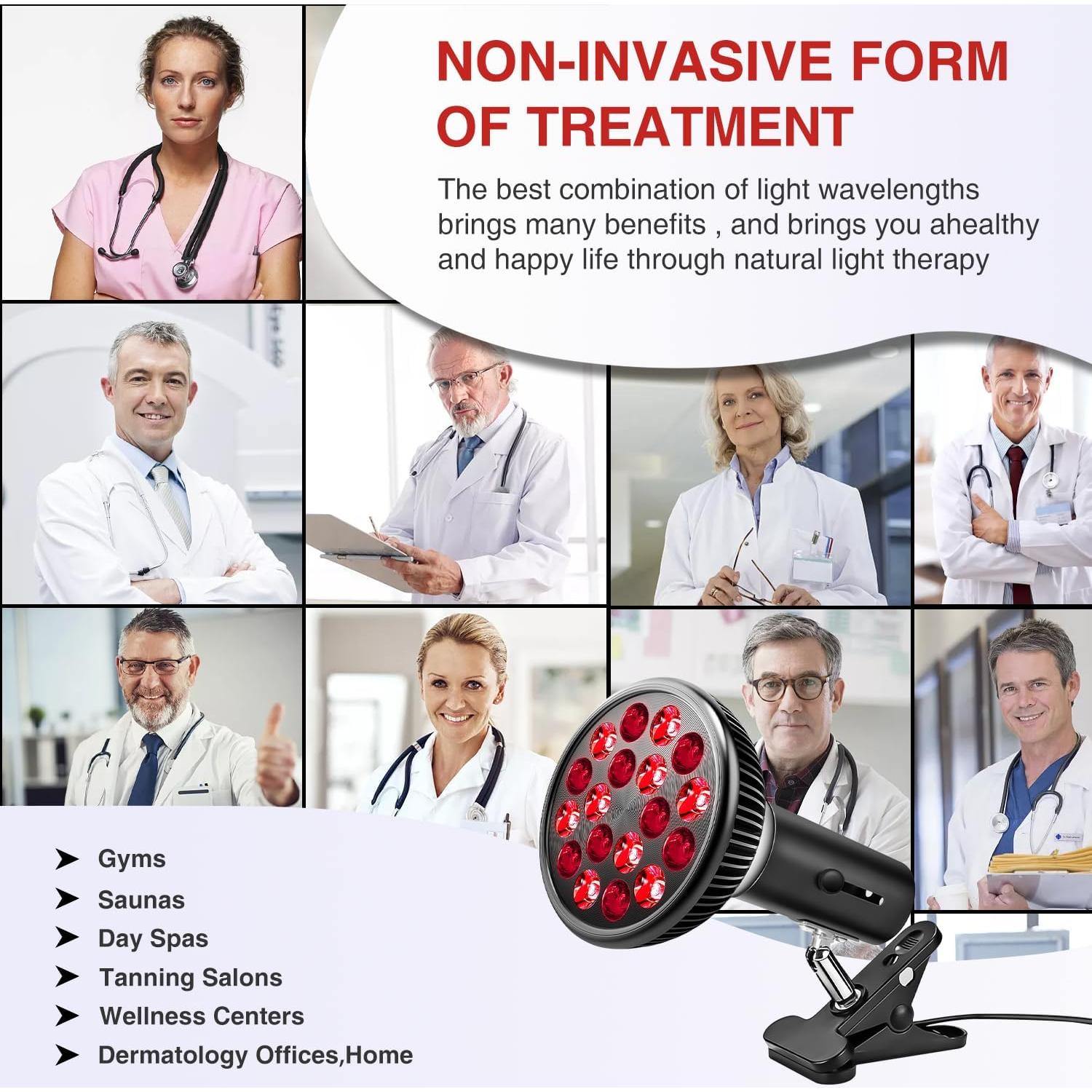 Lámpara de Terapia de Luz Roja Aumtrly 660nm y 850nm Ajustable