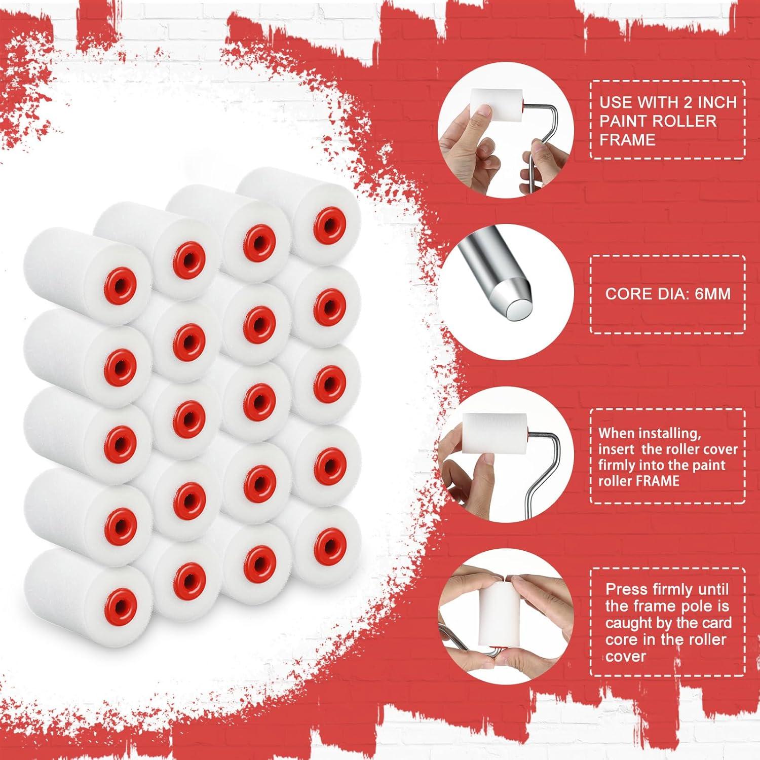 Rodillos de Pintura Mini Nuogo 120 Pcs 5.08 cm Espuma Alta Densidad