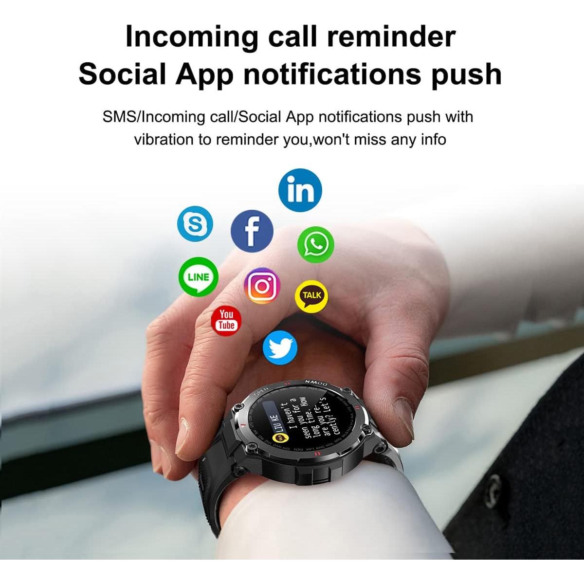 Reloj Inteligente Masis K22 Táctico 1.28" IP68 Fitness