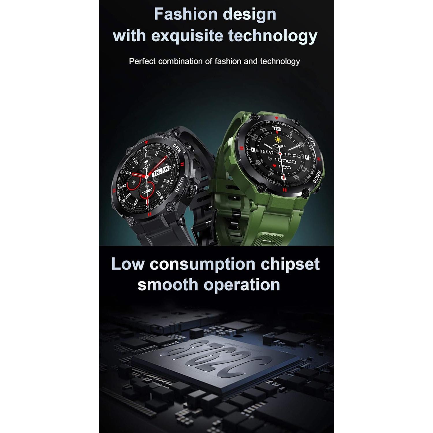 Reloj Inteligente Masis K22 Táctico 1.28" IP68 Fitness