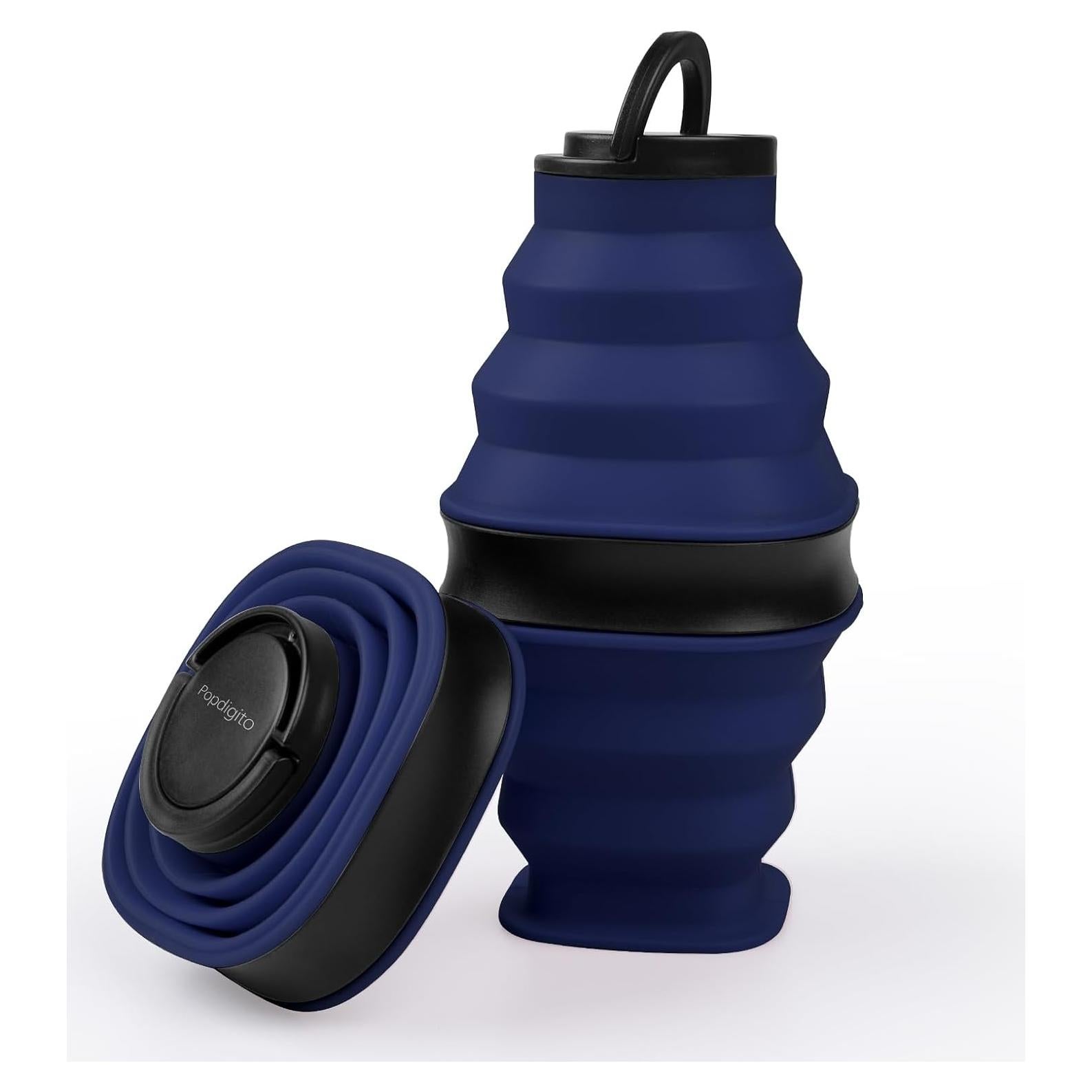 Botella de Agua Plegable Popdigito 600ml Silicona a Prueba de Fugas