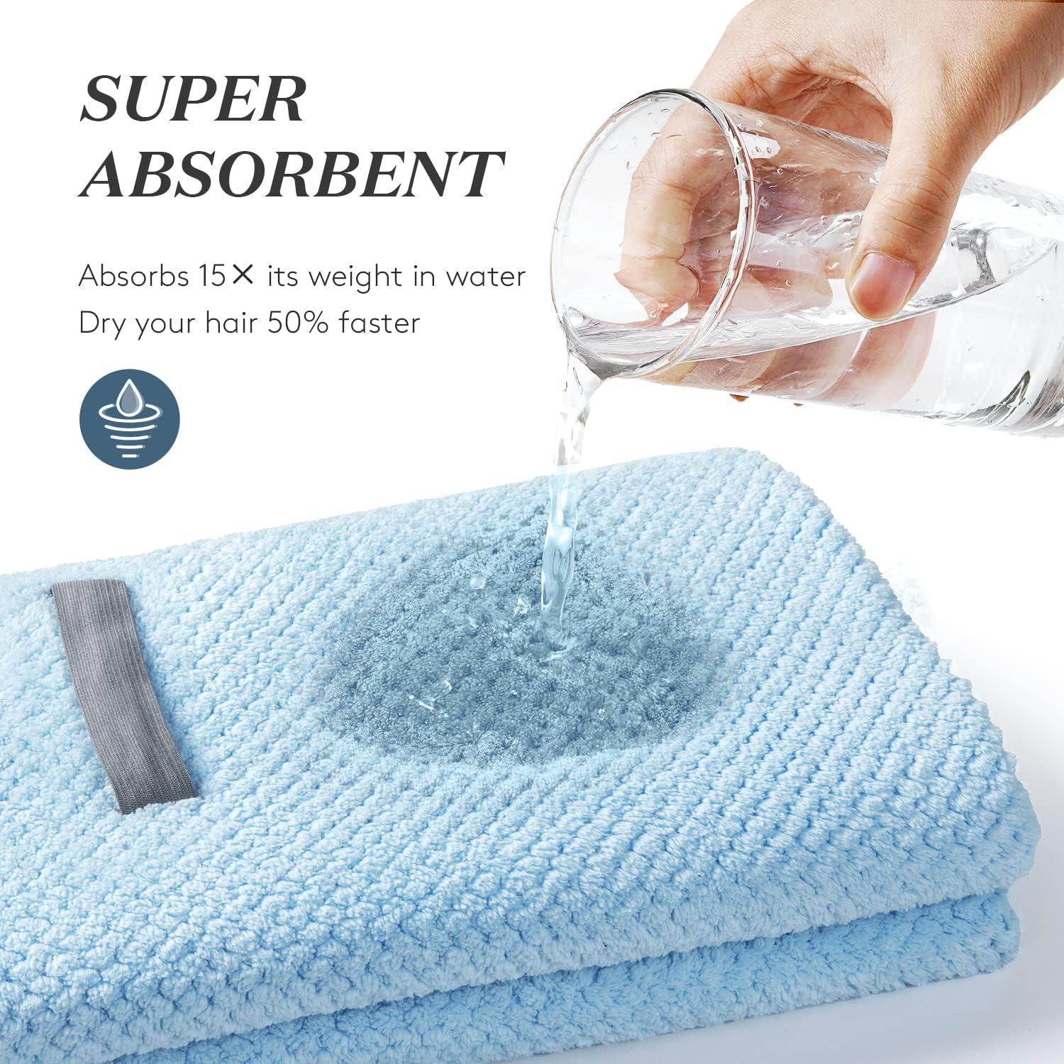 Toalla de Cabello Grande YFONG Microfibra Azul 101.6x66.8cm