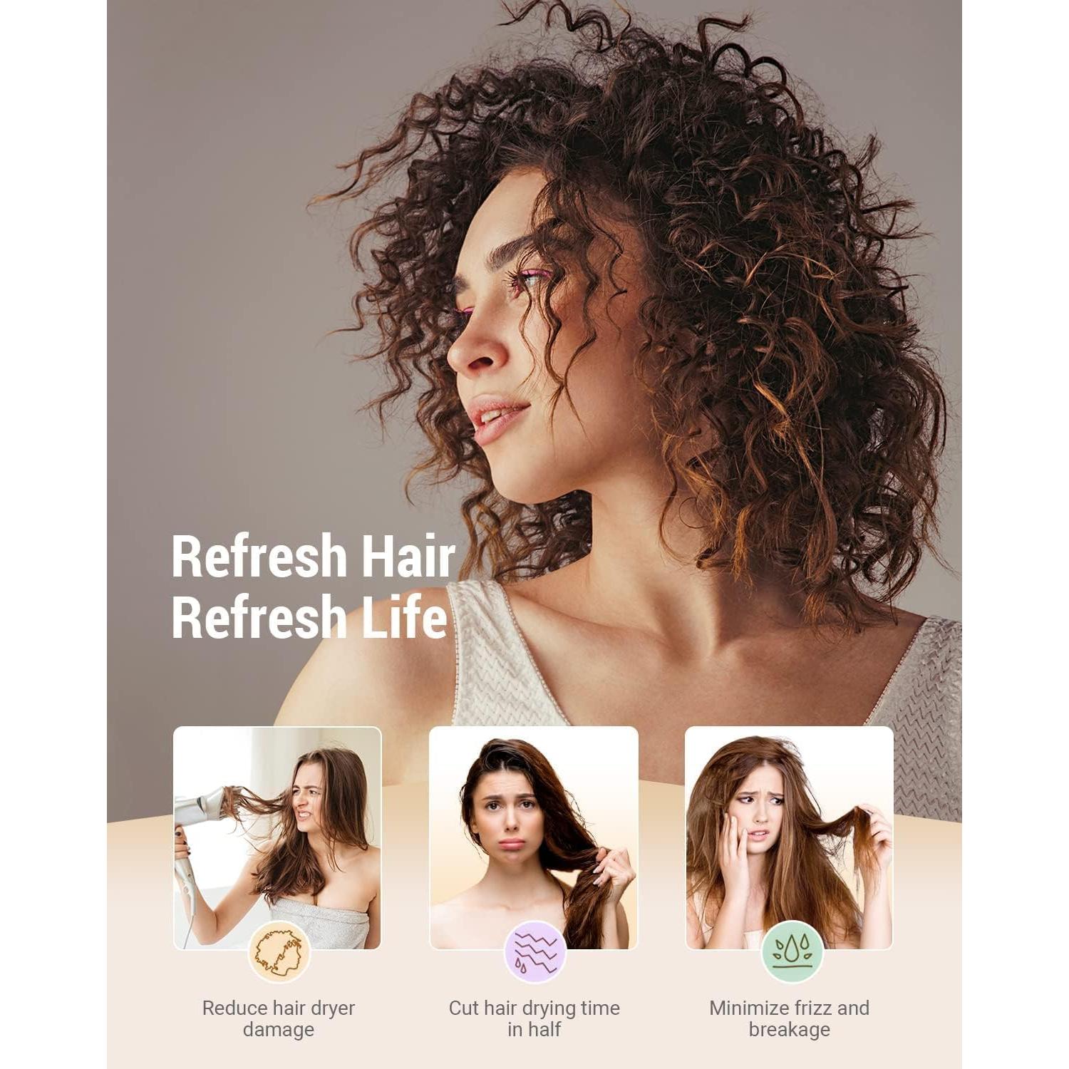 Toalla de Cabello Grande YFONG Microfibra Azul 101.6x66.8cm