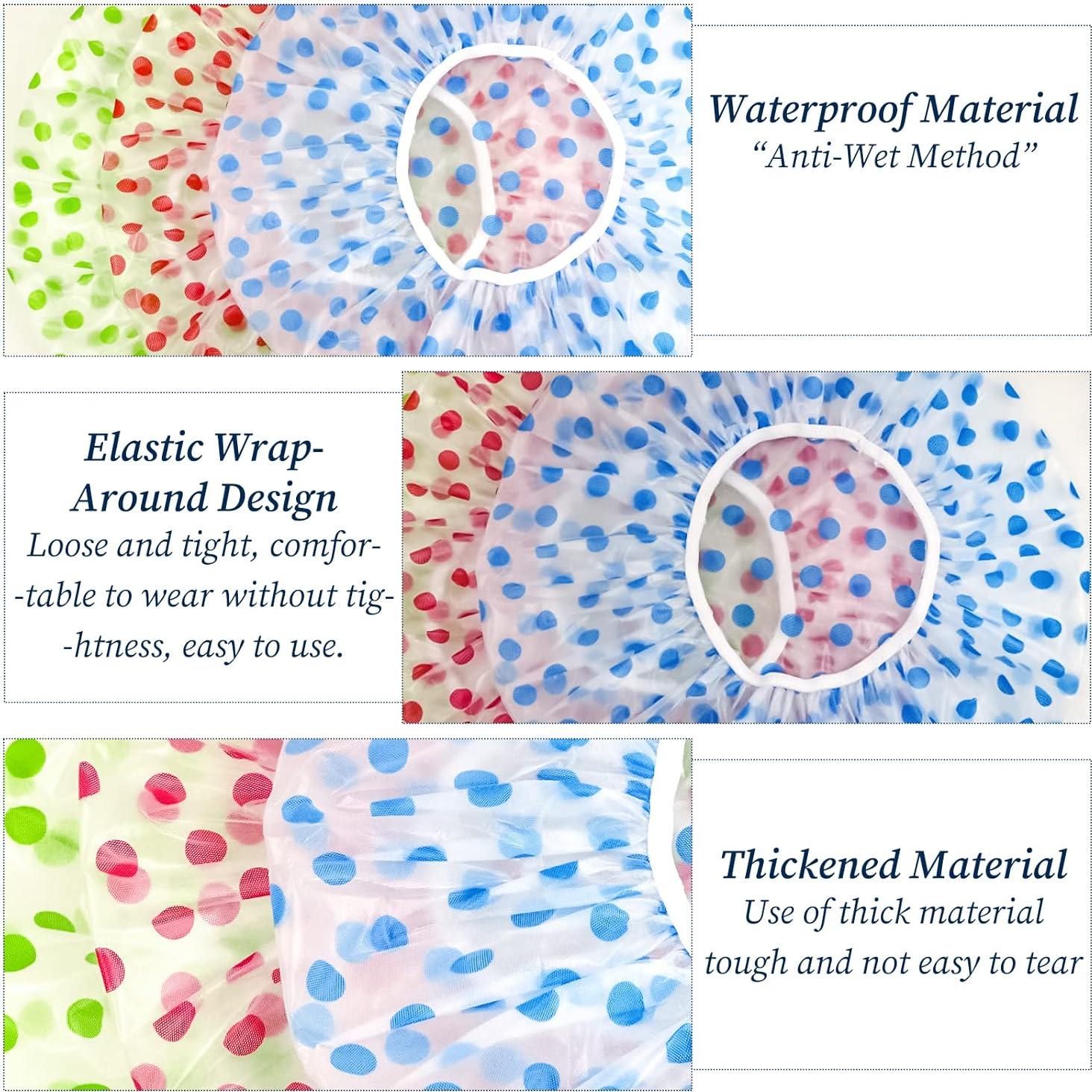 Gorras de Ducha Reutilizables 3PCS Fouews Azul Impermeables