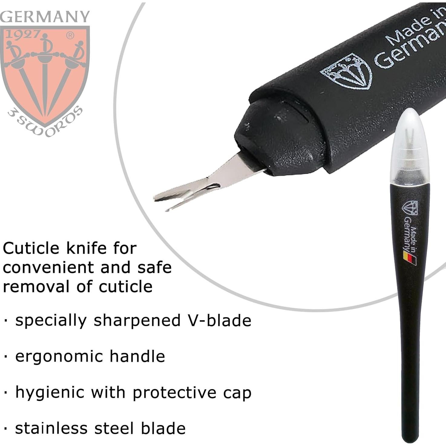 Cuchillo de Cutícula 3 Espadas Alemania - Acero Alemán 10 cm