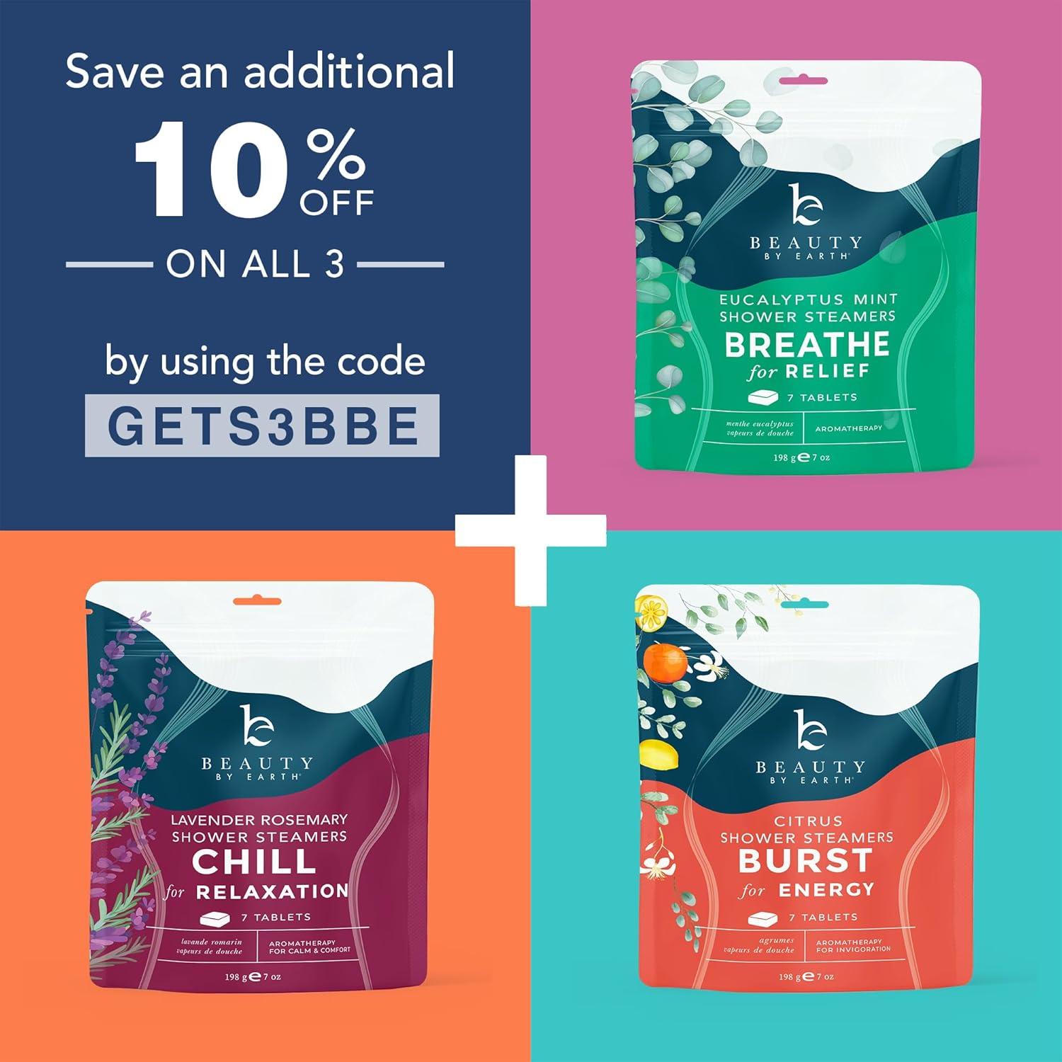 Bombas de Vapor para Ducha Beauty by Earth - Aromaterapia Cítricos