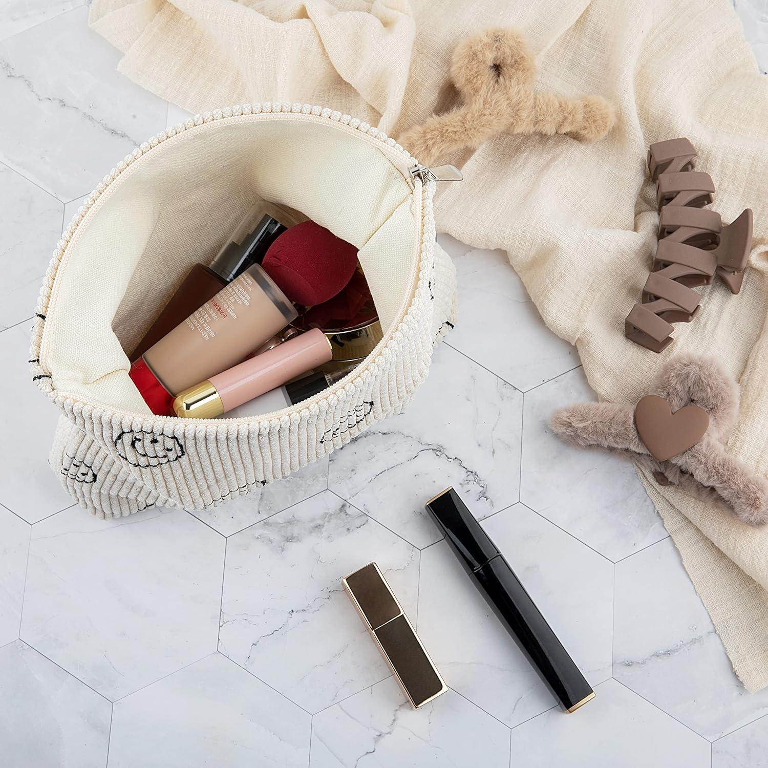 Bolsa de Maquillaje GUTGNK Beige - Estuche Cosmético 25.4x18.8cm