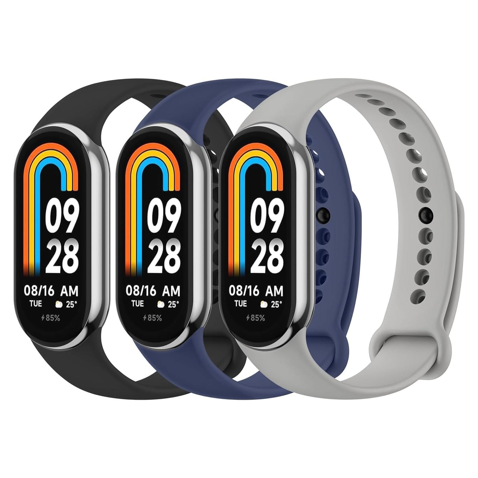 Correa Tobfit 3 Pzas para Xiaomi Mi Band 8 Silicona Ajustable