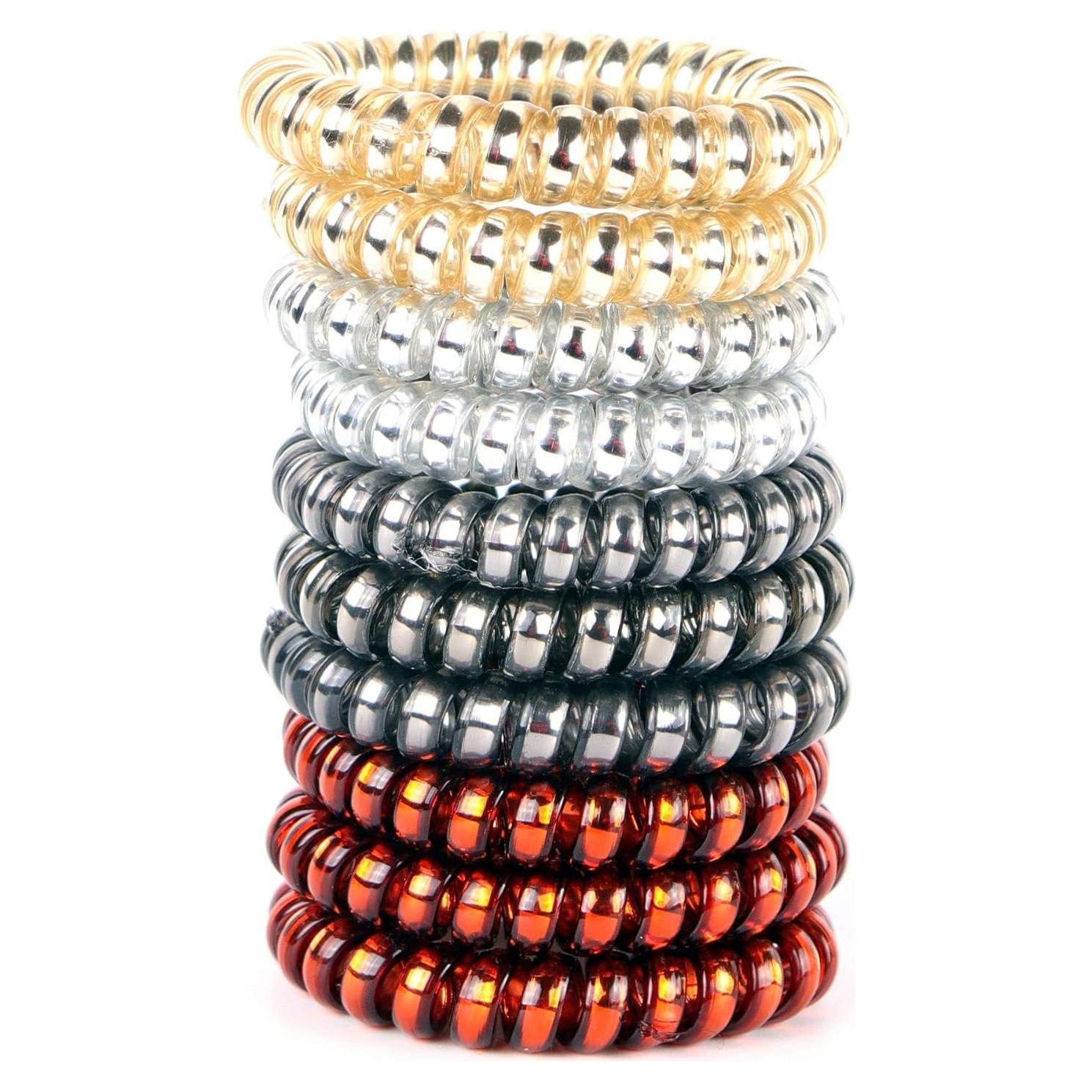 10 Gomas de Pelo Espirales Sin Marcas SIADEE Multicolor