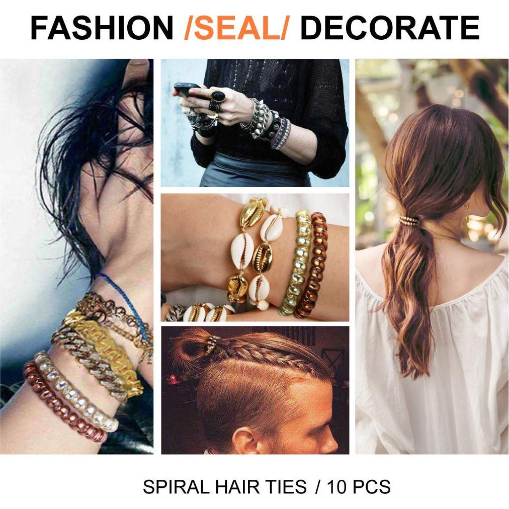 10 Gomas de Pelo Espirales Sin Marcas SIADEE Multicolor