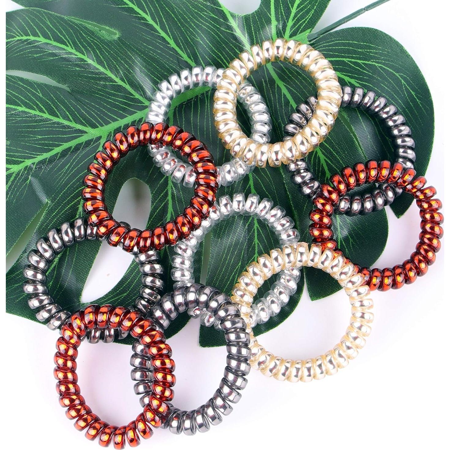 10 Gomas de Pelo Espirales Sin Marcas SIADEE Multicolor