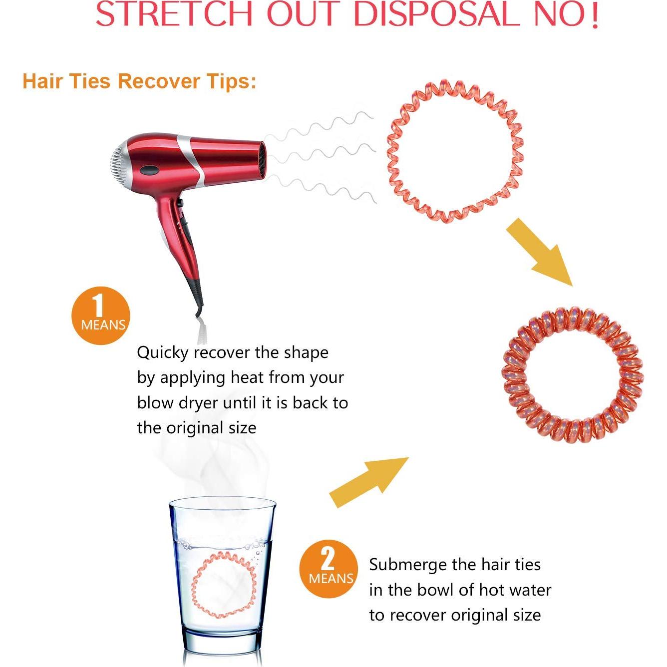 10 Gomas de Pelo Espirales Sin Marcas SIADEE Multicolor