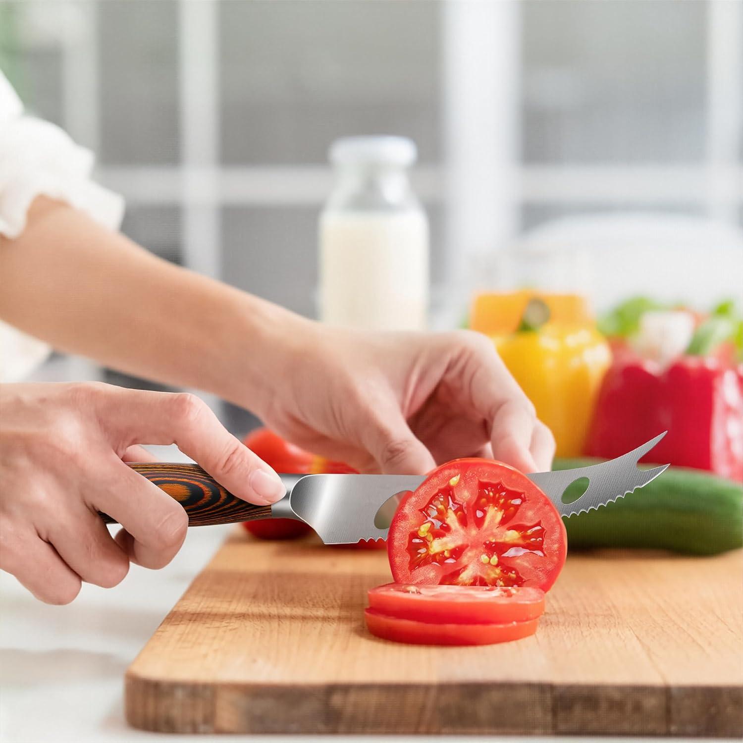 Cuchillo de Queso TUO 13.97 cm Hoja Serrada Acero Alemán