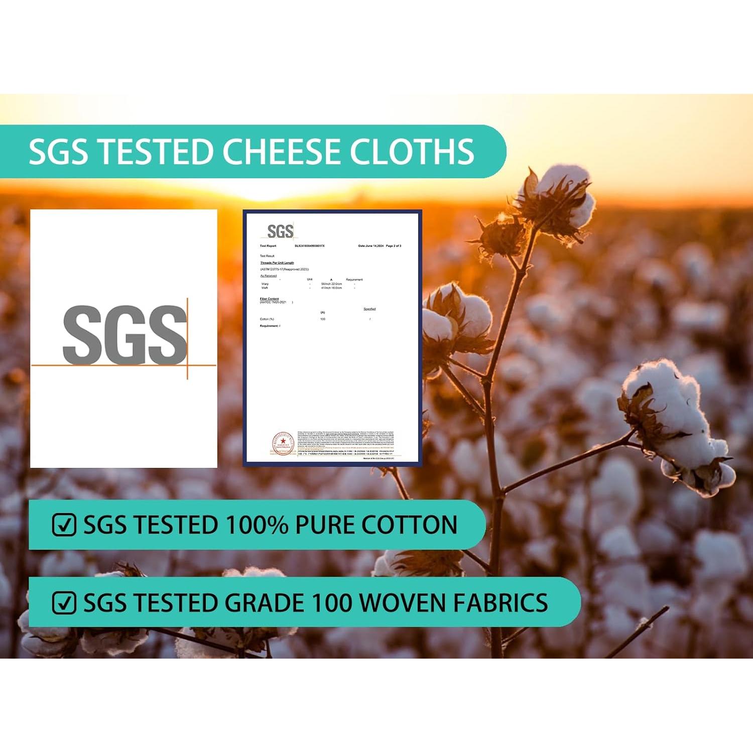 Paños de Queso Olicity 2PCS Doble Capa 20x20cm Algodón Orgánico