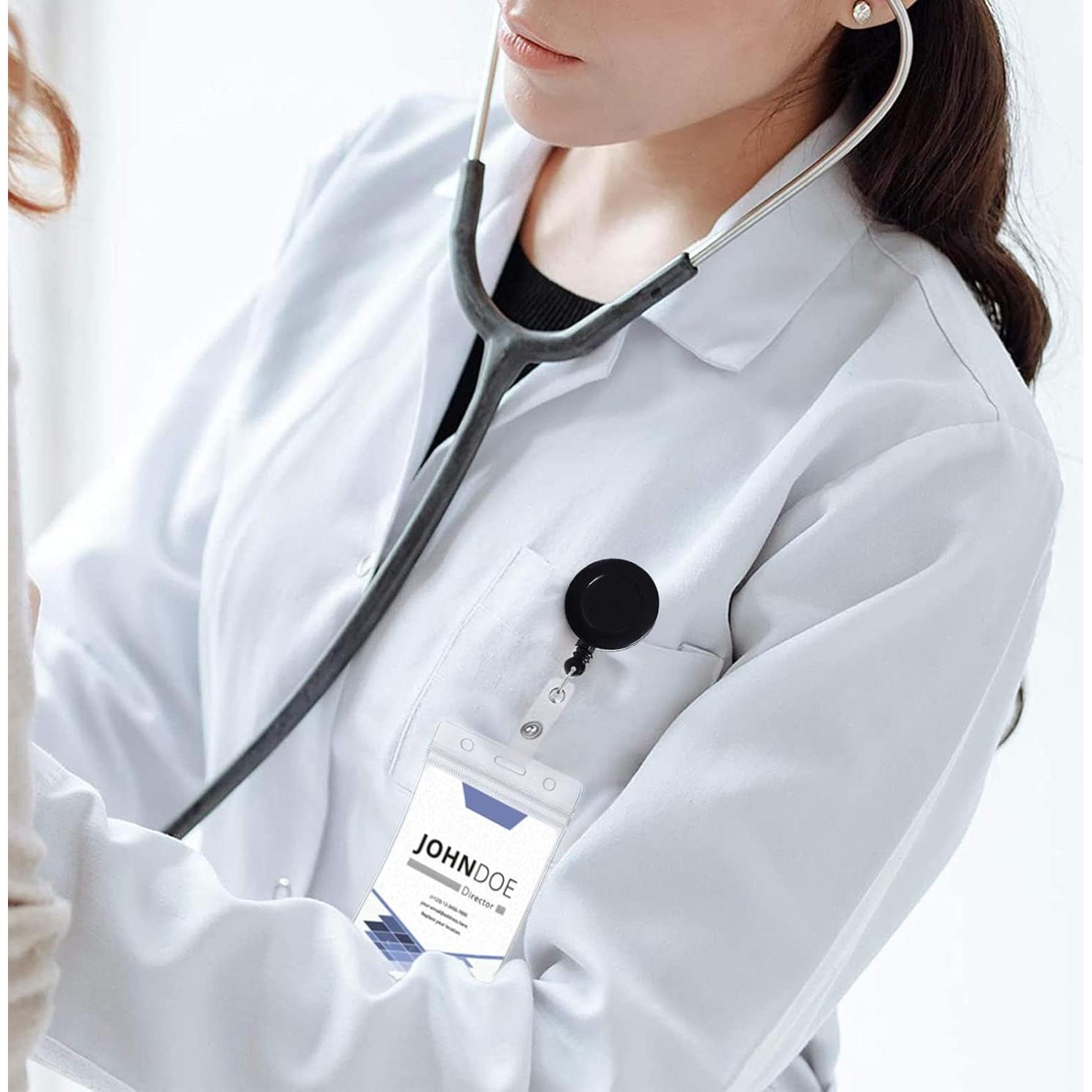 Paquete de 100 Clips Retráctiles Beieverluck para Identificación