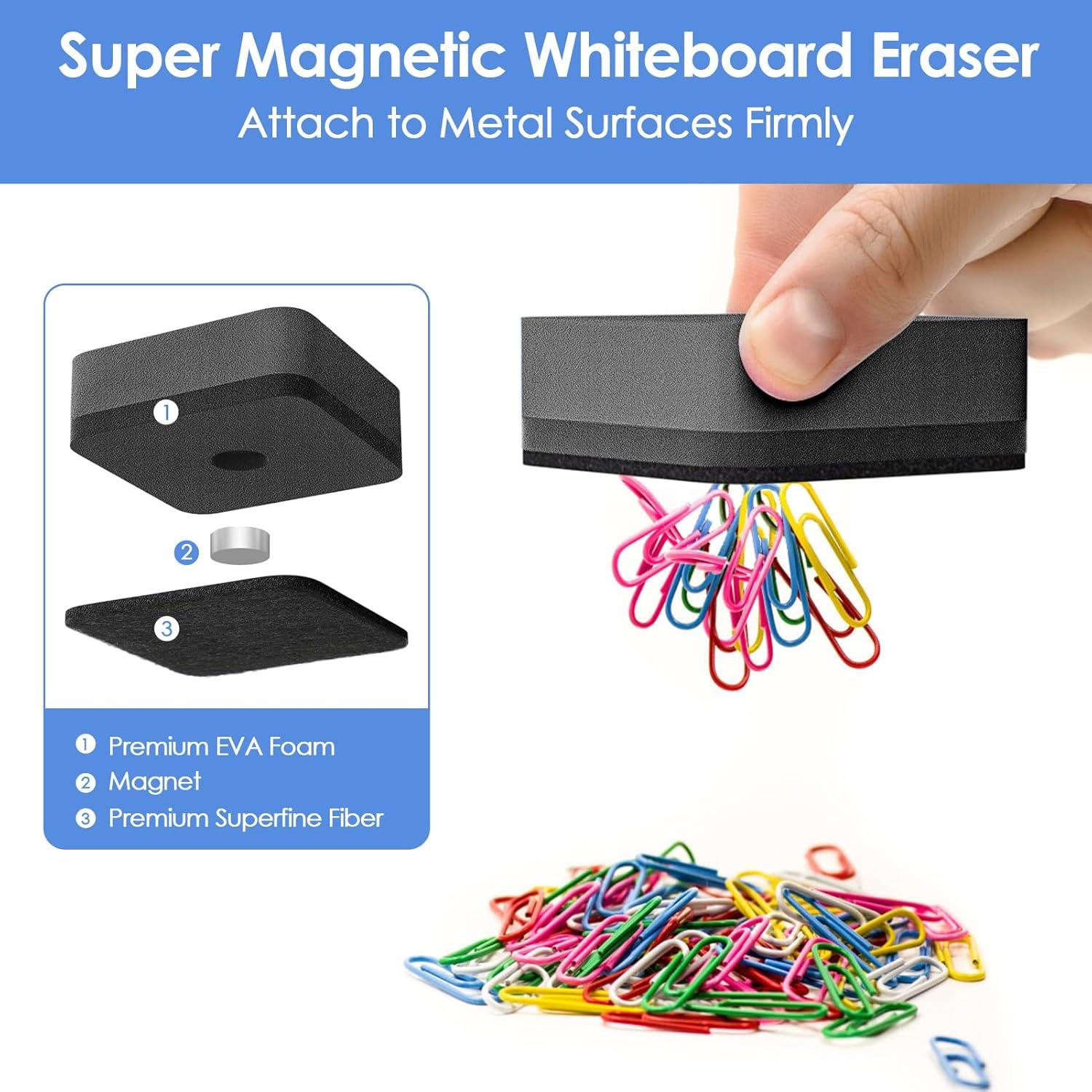 Borradores Magnéticos para Pizarra Blanca MaxGear - Paquete de 24