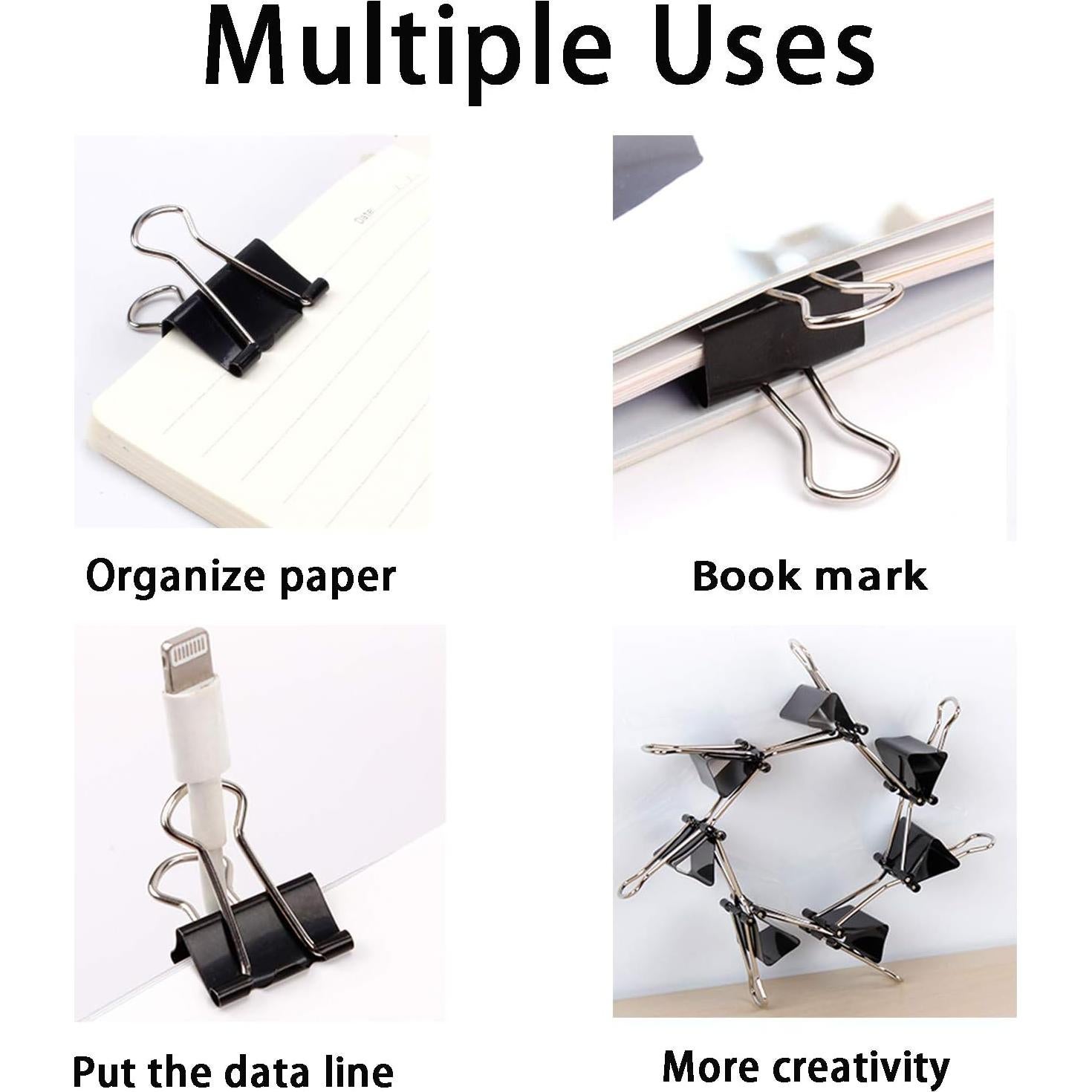 Clips de Encuadernación COLOGO 200 Unidades Variados 6 Tamaños