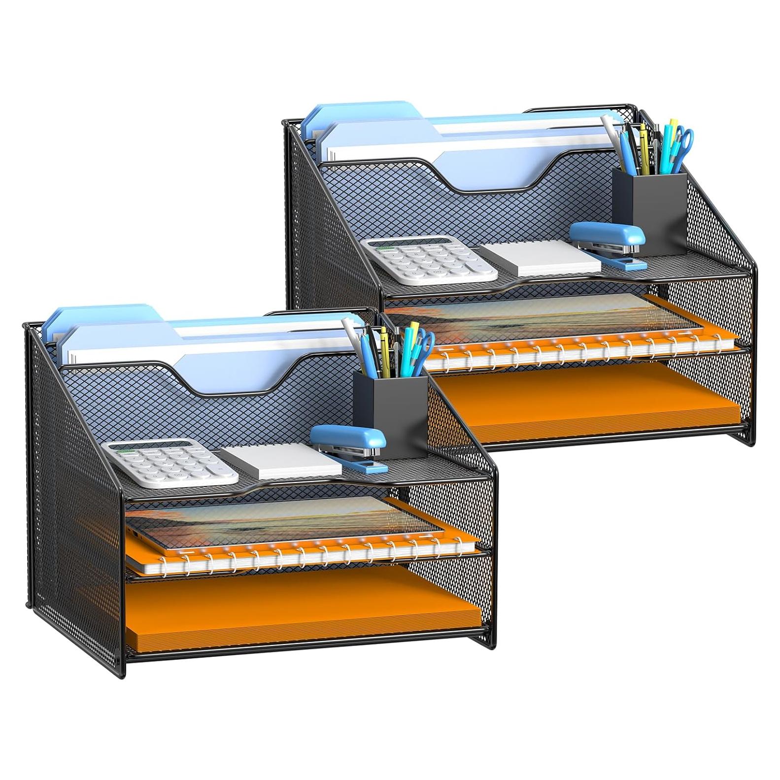 Organizador de Escritorio Samstar 2 Paquetes Malla Negro A4