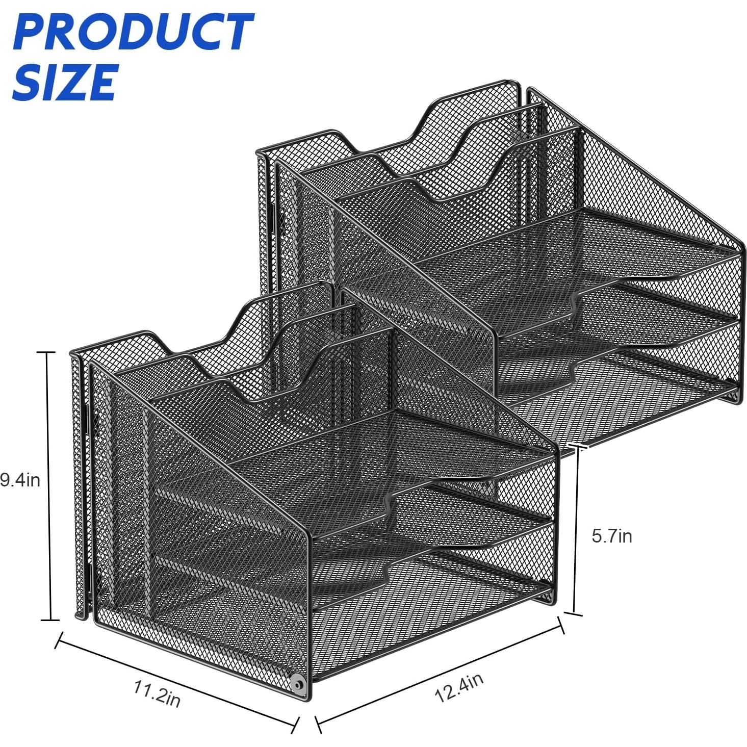 Organizador de Escritorio Samstar 2 Paquetes Malla Negro A4