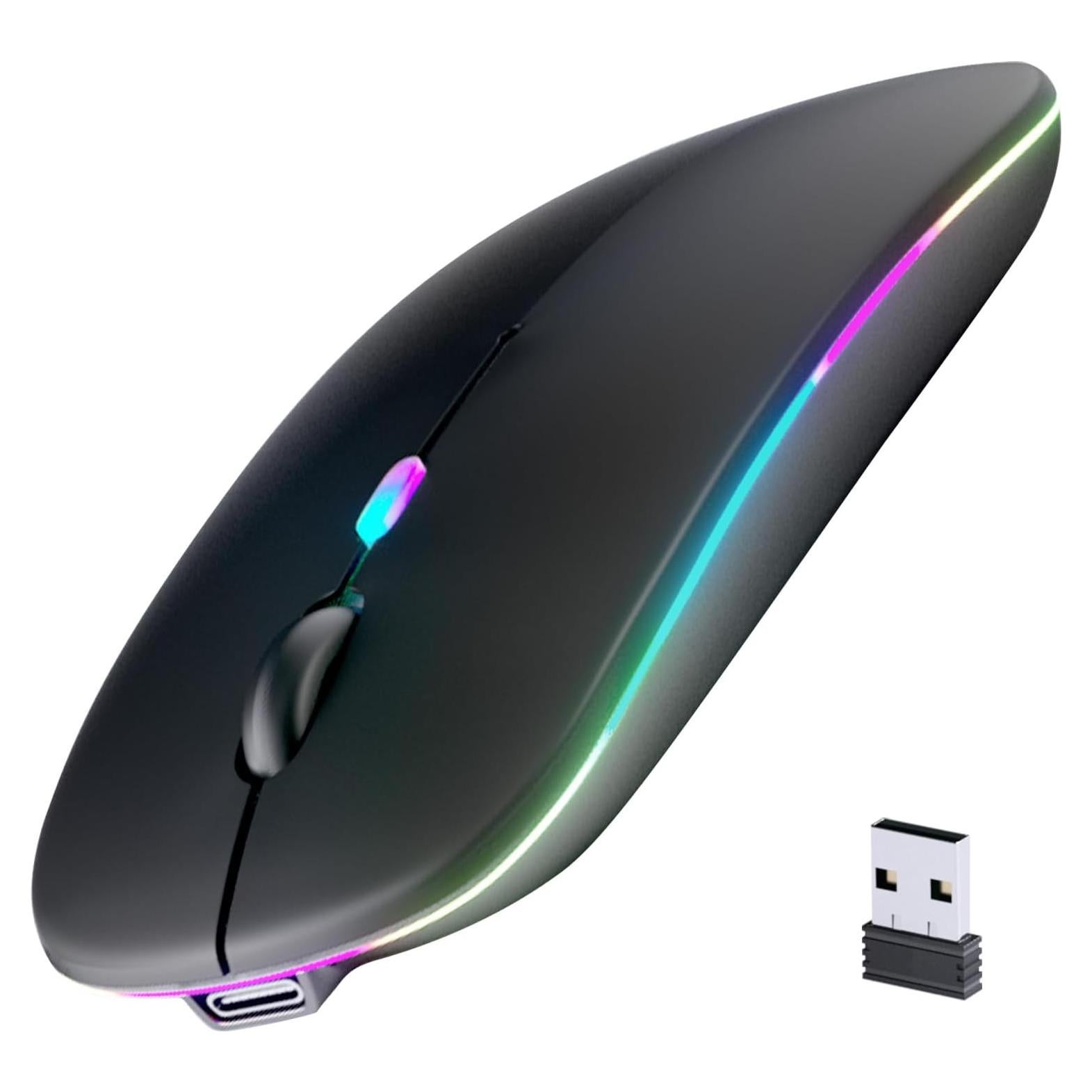 Ratón Inalámbrico Bluetooth Afaartcci Recargable Negro